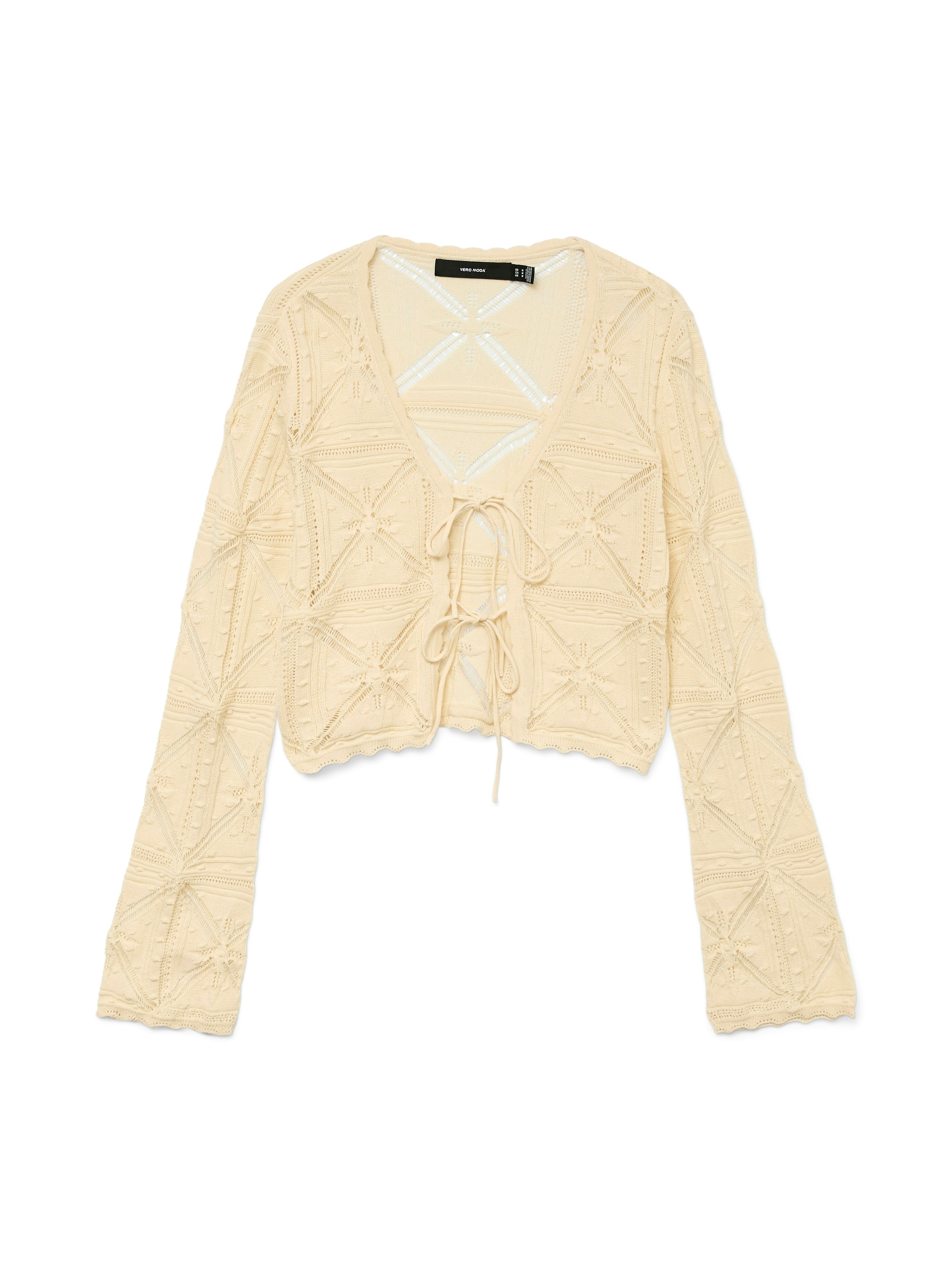 Vero Moda Strickjacke »VMLOLA LS V-NECK BOW CARDIGAN NOOS« Baumwolle, regular fit
