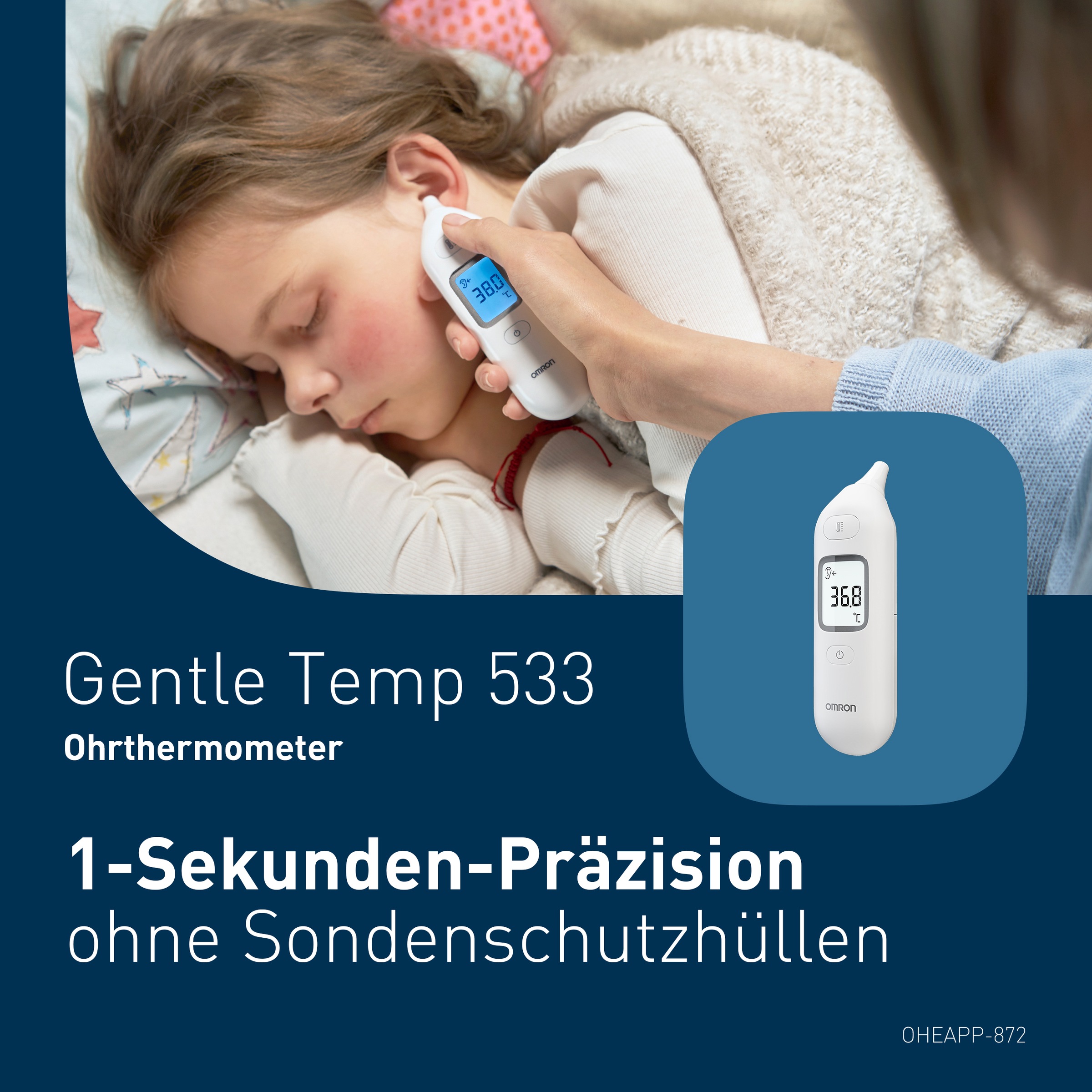 Omron Ohr-Fieberthermometer »Gentle Temp 533« Schnelle, präzise 1-Sekunden-Messung, keine Einweg-Schutzhüllen nötig