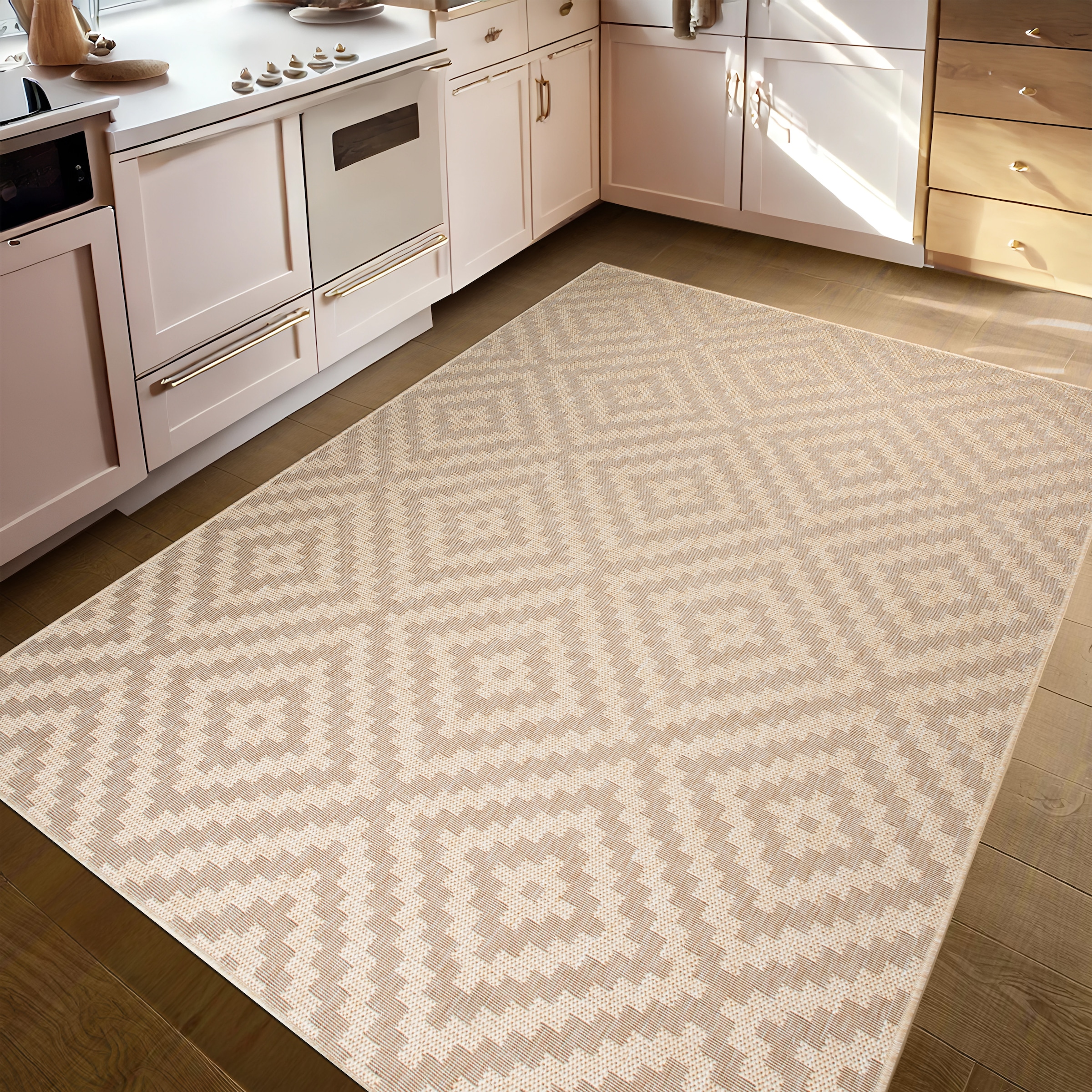 OTTO home Teppich »Cordoba auch als Läufer erhältlich« rechteckig 3 mm Höhe In- und Outdoor geeignet, Sisal-Optik, Wetterfest & UV-beständig, Boho