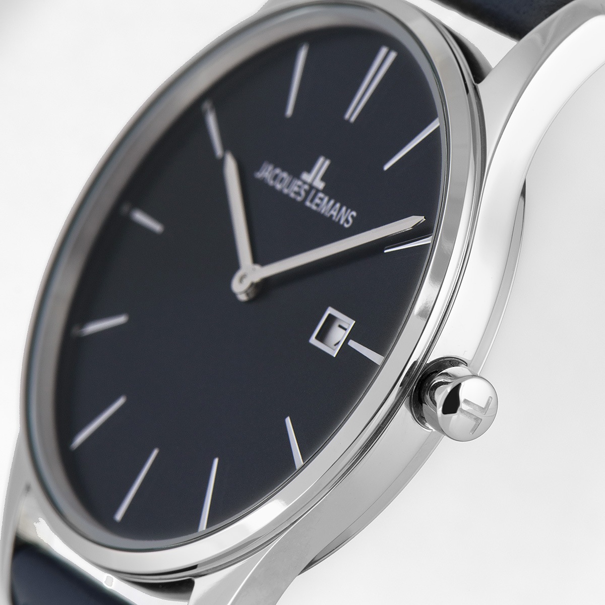 Jacques Lemans Quarzuhr »London, 1-2122C«, Armbanduhr, Damenuhr, Herrenuhr, Datum, Lederarmband
