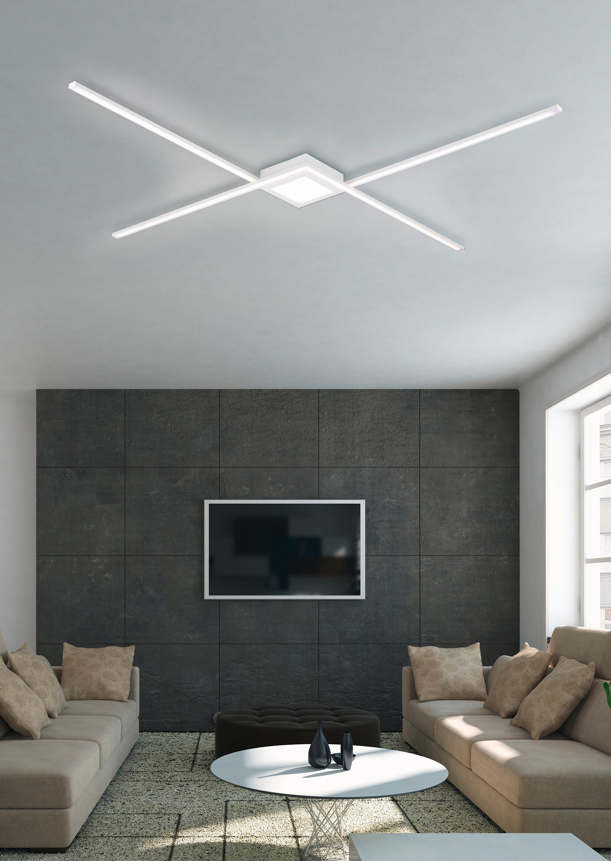 TRIO Leuchten LED Deckenleuchte »Oxford«, 1 flammig, Leuchtmittel LED-Modul | LED fest integriert