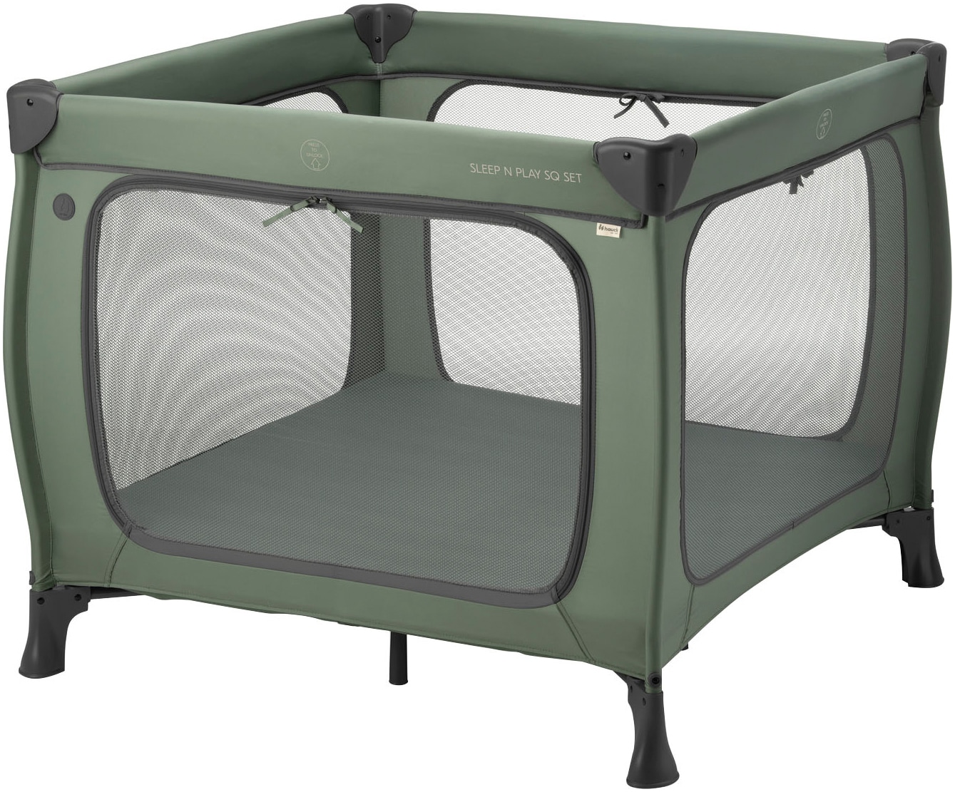 Baby-Reisebett »Sleep N Play SQ, Set dark green«, inklusive Schaumstoff-Matratze