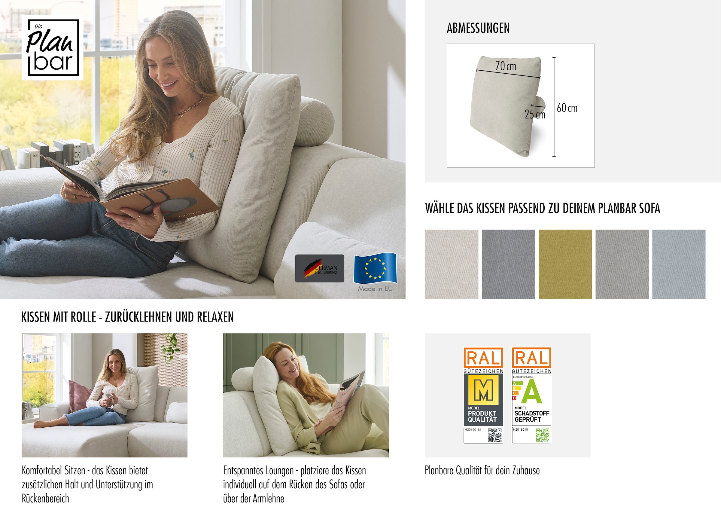 Die PlanBar Dekokissen »MP-IN24031« Kissen zum komfortabel Sitzen und entspannt Loungen