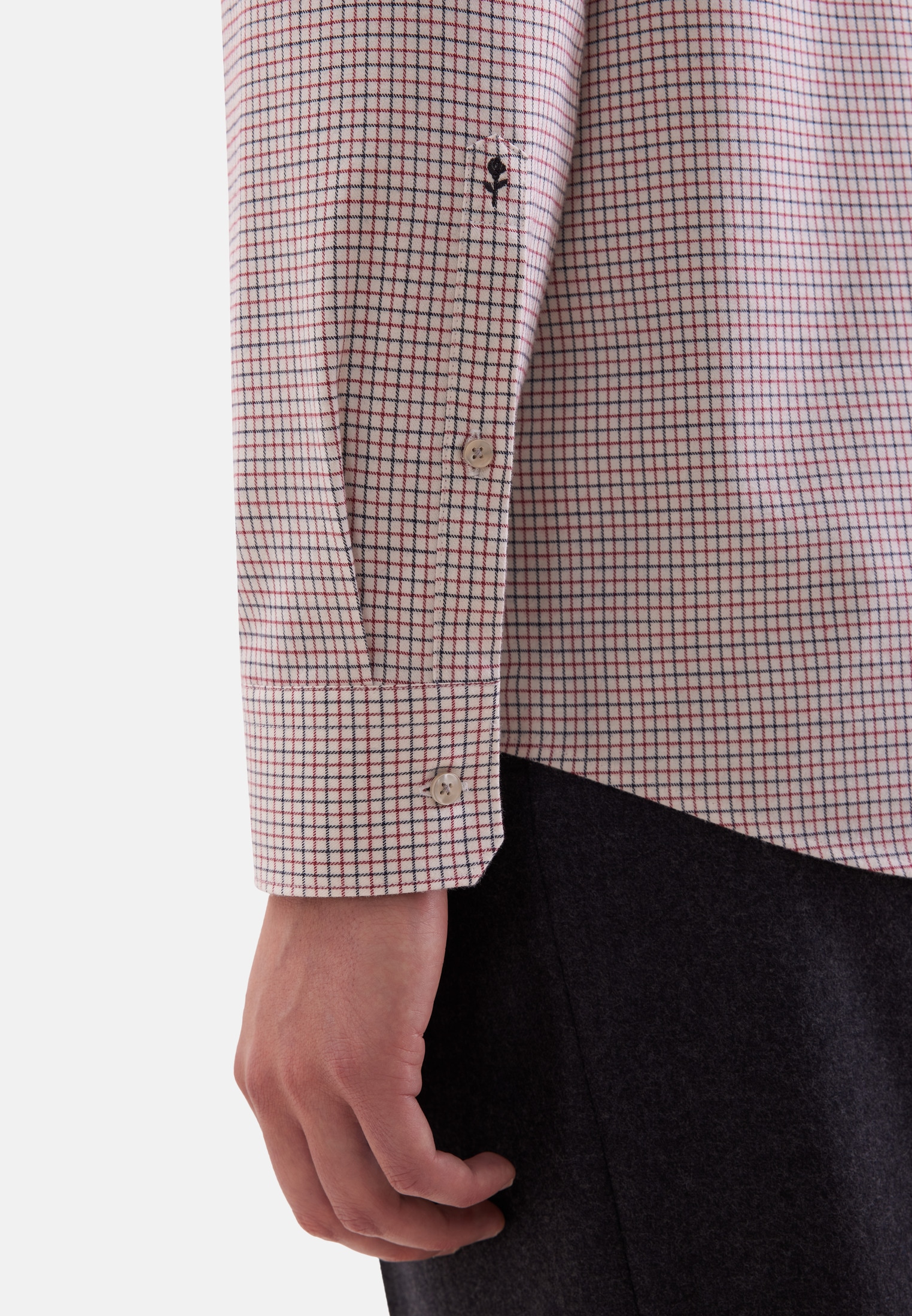 seidensticker Flanellhemd »Schwarze Rose« Regular 1/1 Button-Down-Kragen Karo