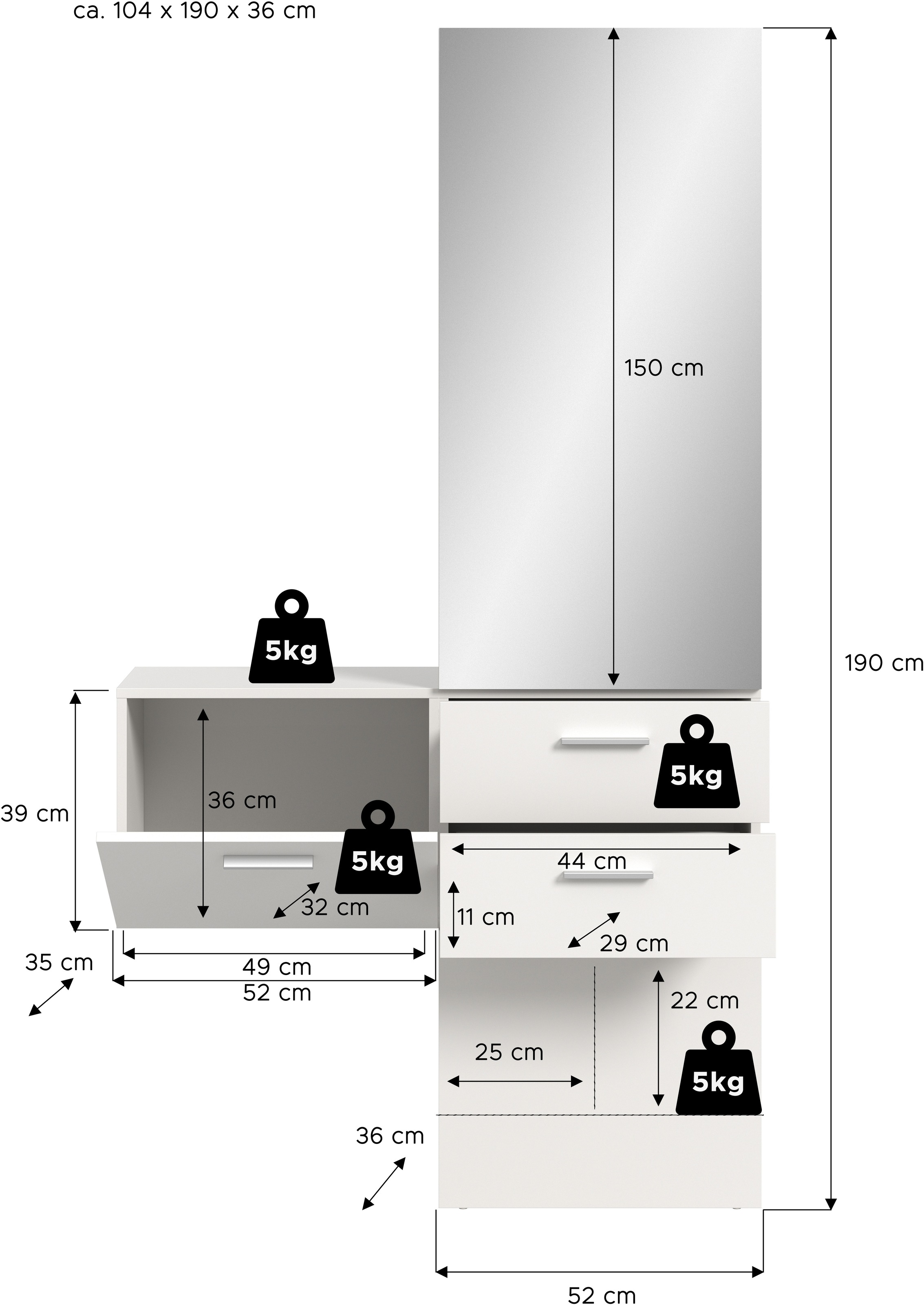 Home affaire Garderoben-Set Set, 2 Stk. tlg.