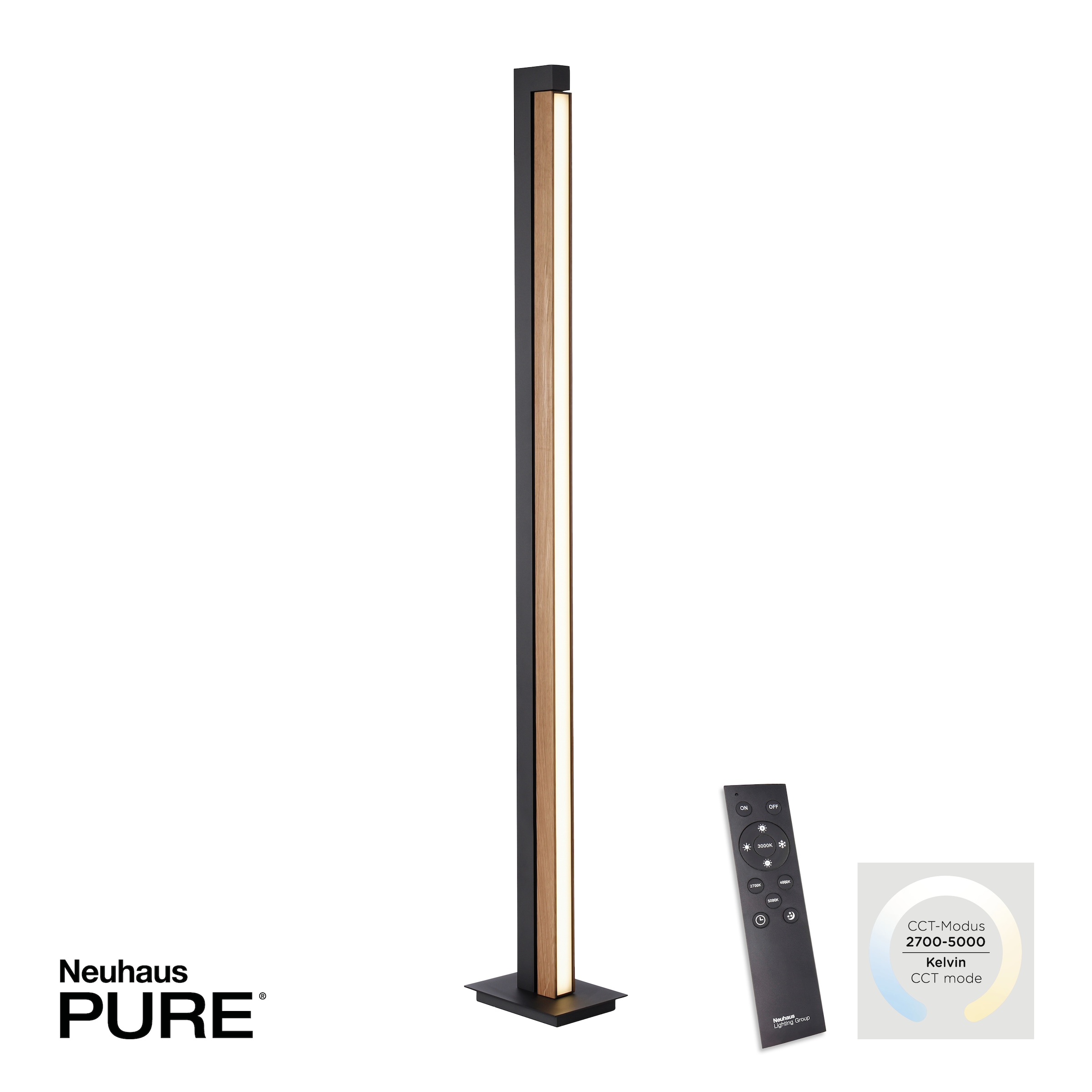 Neuhaus PURE LED Stehlampe »PURE Lines Floor« LED-Board 1 Stk. warmweiß - kaltweiß Lichtquelle bis 180° drehbar, CCT, dimmbar