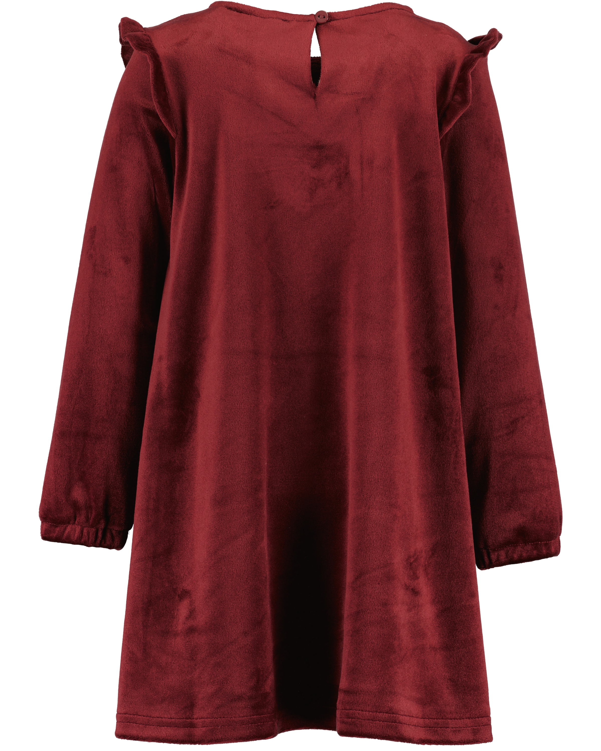 Blue Seven Sweatkleid in samtiger Optik und mit süßen Rüschen