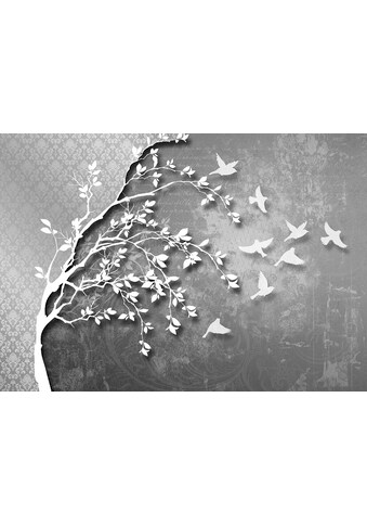 Consalnet Vliestapete »Silber Baum mit Vögeln«, verschiedene Motivgrößen, für das Büro... kaufen