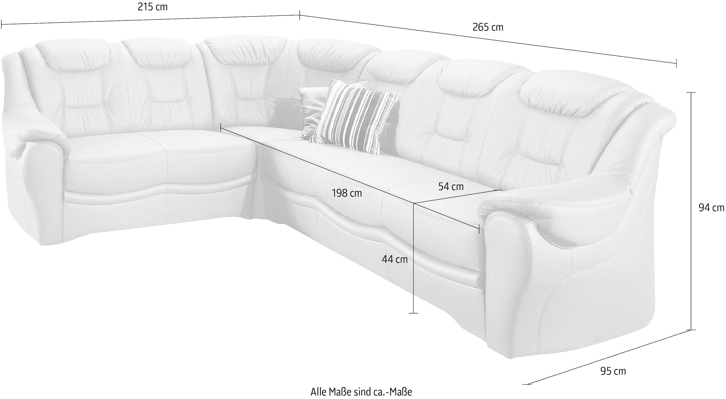 sit&more Ecksofa »Bellevue L-Form«, wahlweise mit Bettfunktion