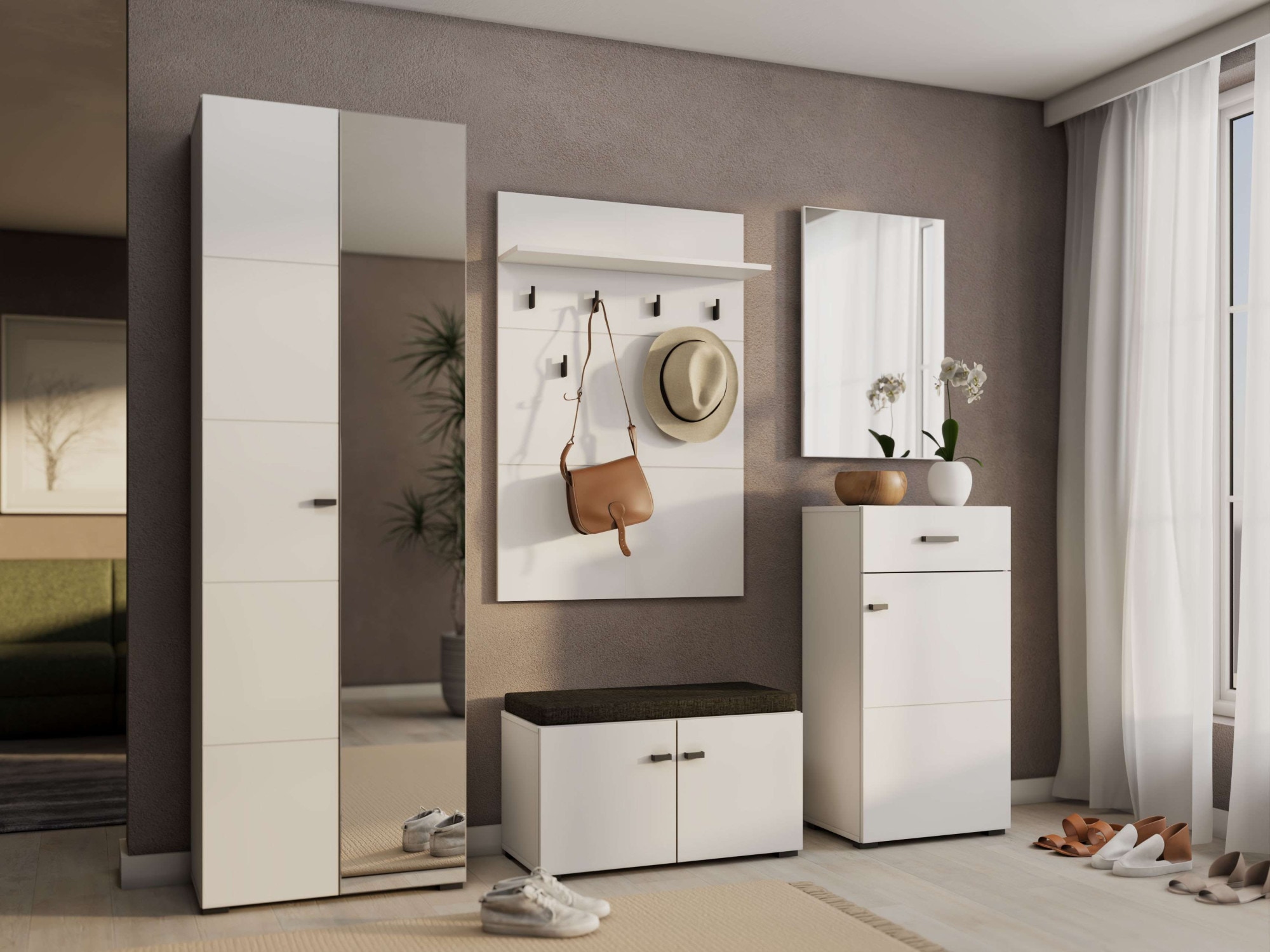 Home affaire Schuhkommode »Rathlin Schuhschrank, Schuhregal, für ca. 6 Paar Schuhe« zwei Regale und eine Schublade, Gesamtbreite 51,5 cm