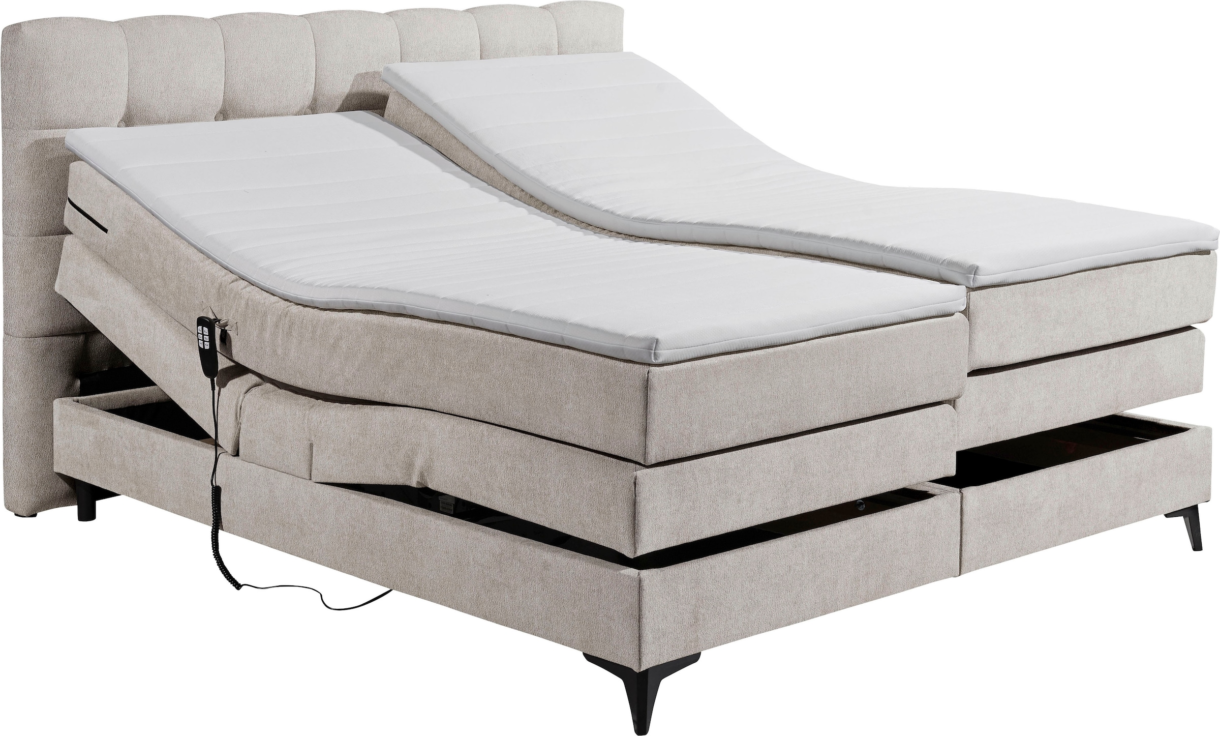ED EXCITING DESIGN Boxspringbett »Atlas 180x200cm, elektrisch verstellbar« inkl. Topper, 7 Zonen Matratze, elektrisch verstellbar