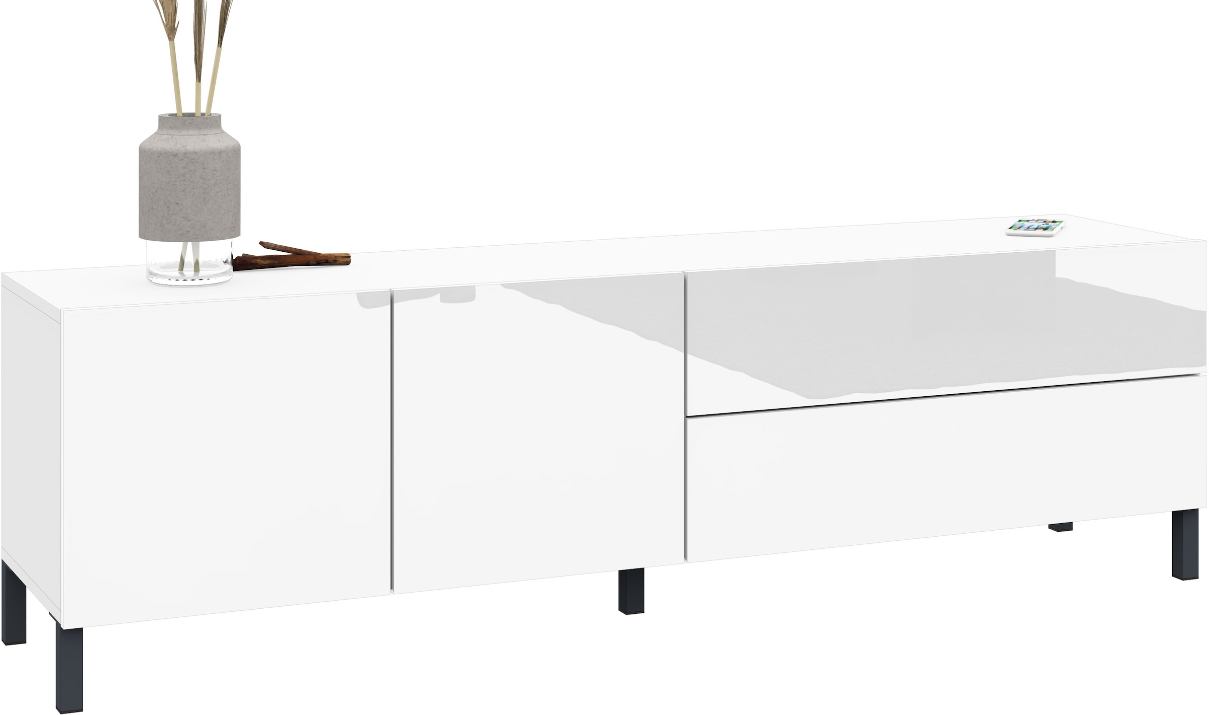 borchardt Möbel Lowboard »Sophia, TV-Schrank Breite 152 cm« Metallfüße, grifflose Optik
