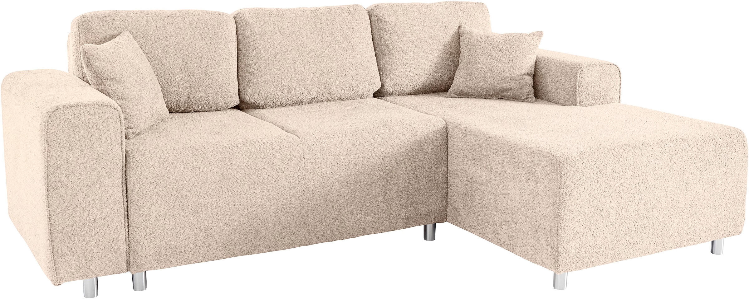 Home affaire Ecksofa »Györ«, L-Form, wahlweise mit Bettfunktion und Bettkasten incl. 2 Zierkissen