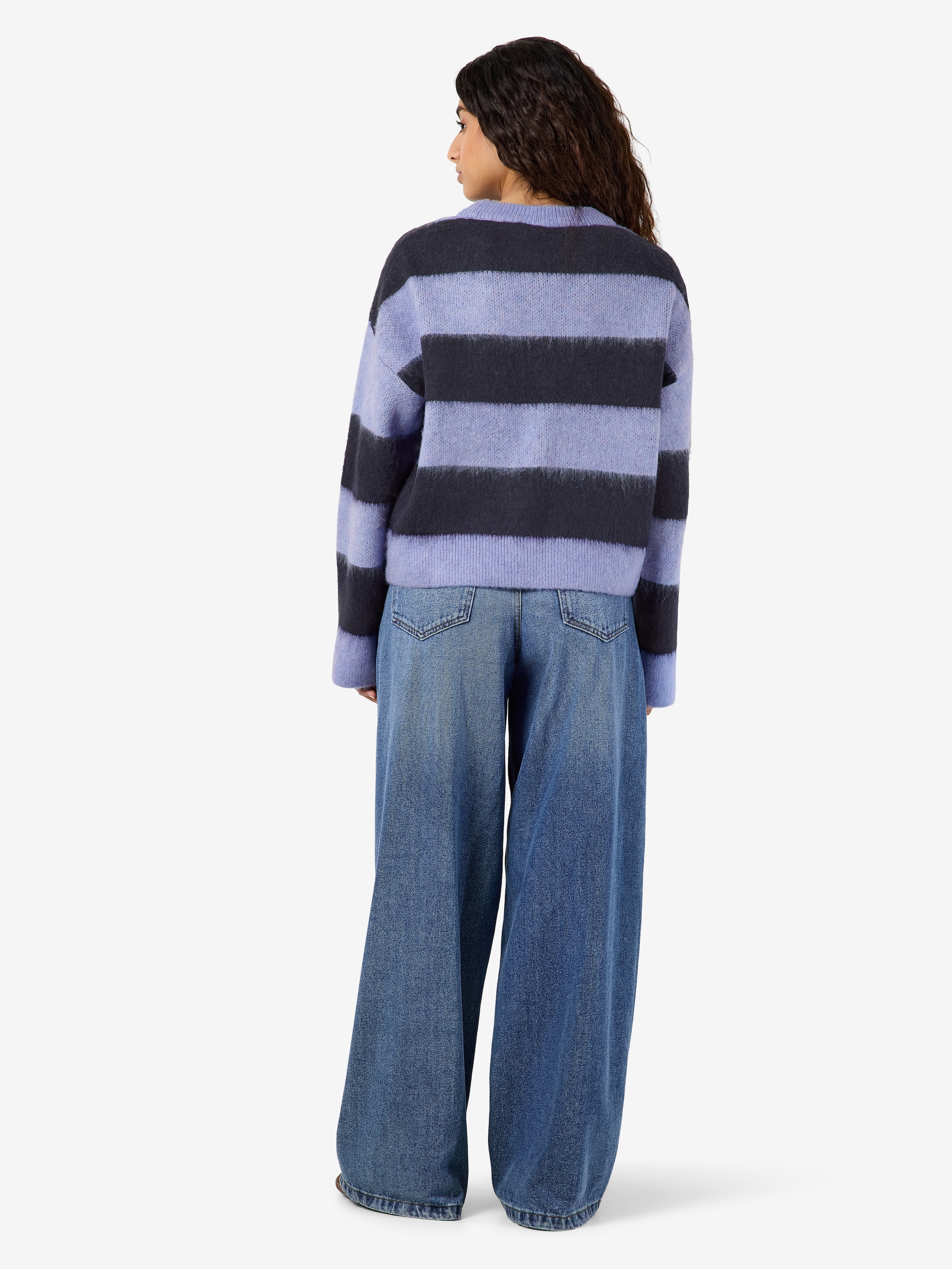 Noisy may Strickpullover »NMSOFF L/S O-NECK KNIT NOOS« Materialmix, regular fit