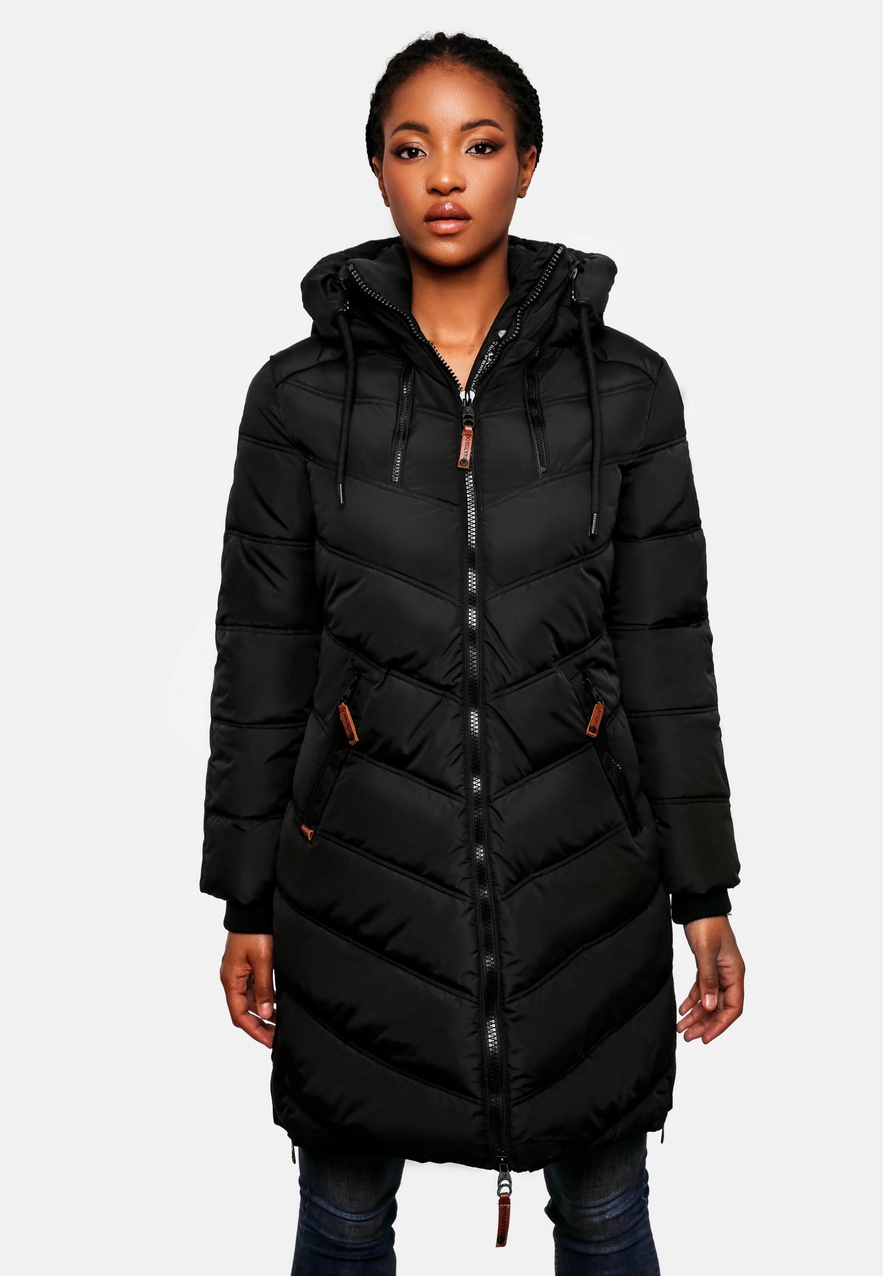 Marikoo Wintermantel »Wintermantel Armasa«, modischer Damen Winter Steppmantel mit Kapuze