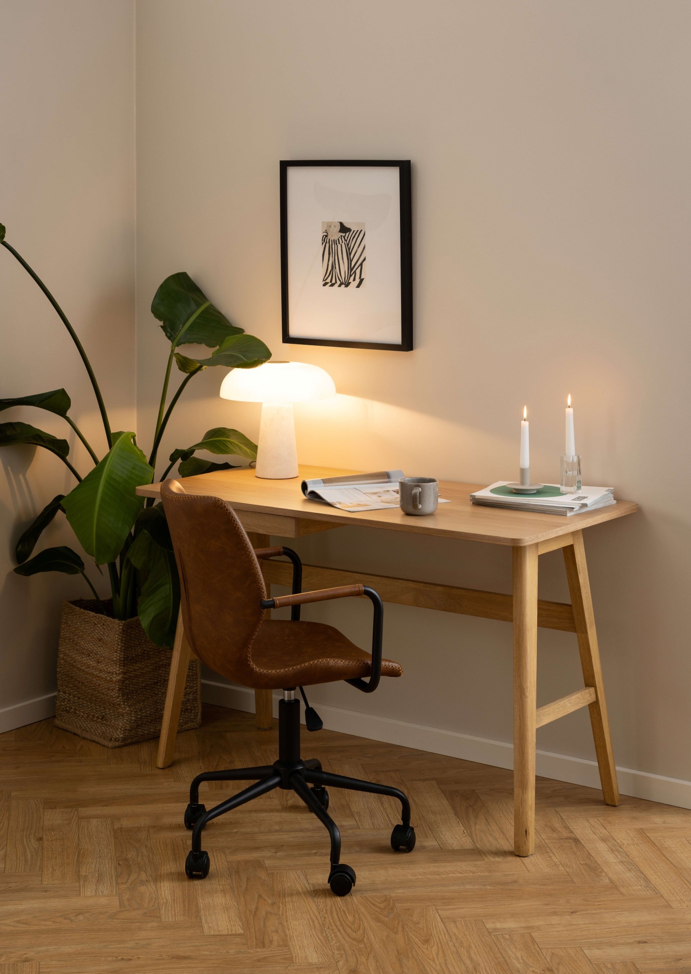 ACTONA GROUP Schreibtisch »Barnett« Schreibtisch, Schublade matt Eiche Lack Furnier,120x60x75cm