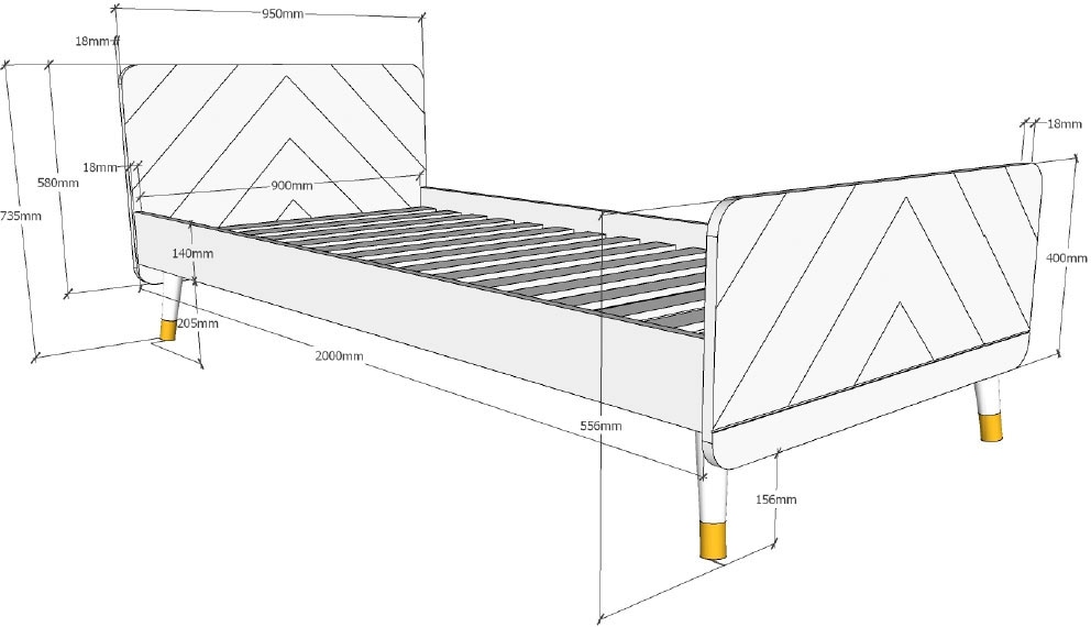 Vipack Jugendbett »Billy«, (Made in Europe), Hausbett, Einzelbett