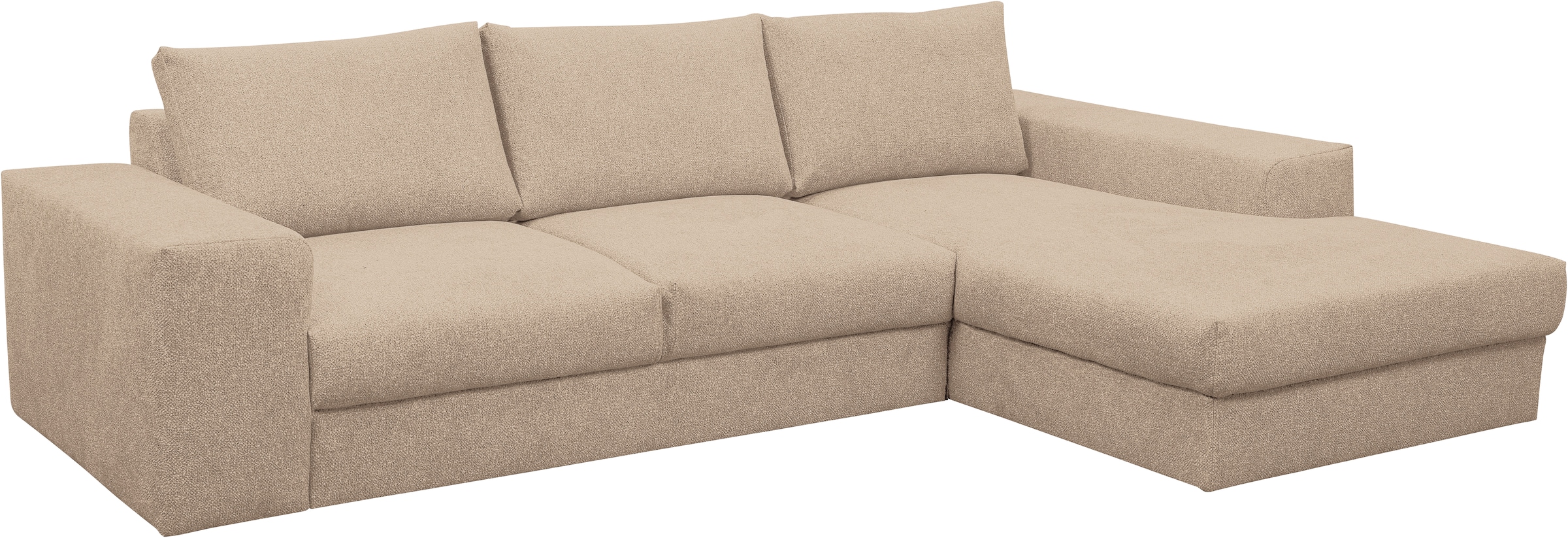 WERK2 Ecksofa »Rozzana Design Ecksofa mit hohem Komfort, zeitlos & elegant,  L-Form,« in kuschelweichen Trendstoffen Cord, Breitcord und Plüsch
