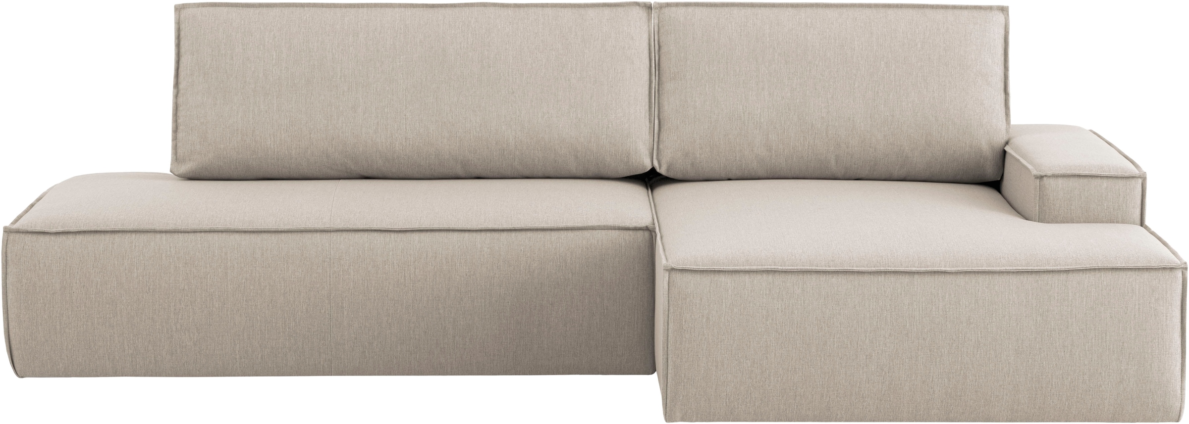 Home affaire Ecksofa »SHERWOOD, Schlafsofa in L-Form offen (275cm), Cord, Leinenoptik«, Schlaffunktion und Bettkasten, Kedernaht, hoher Sitz- & Liegekomfort