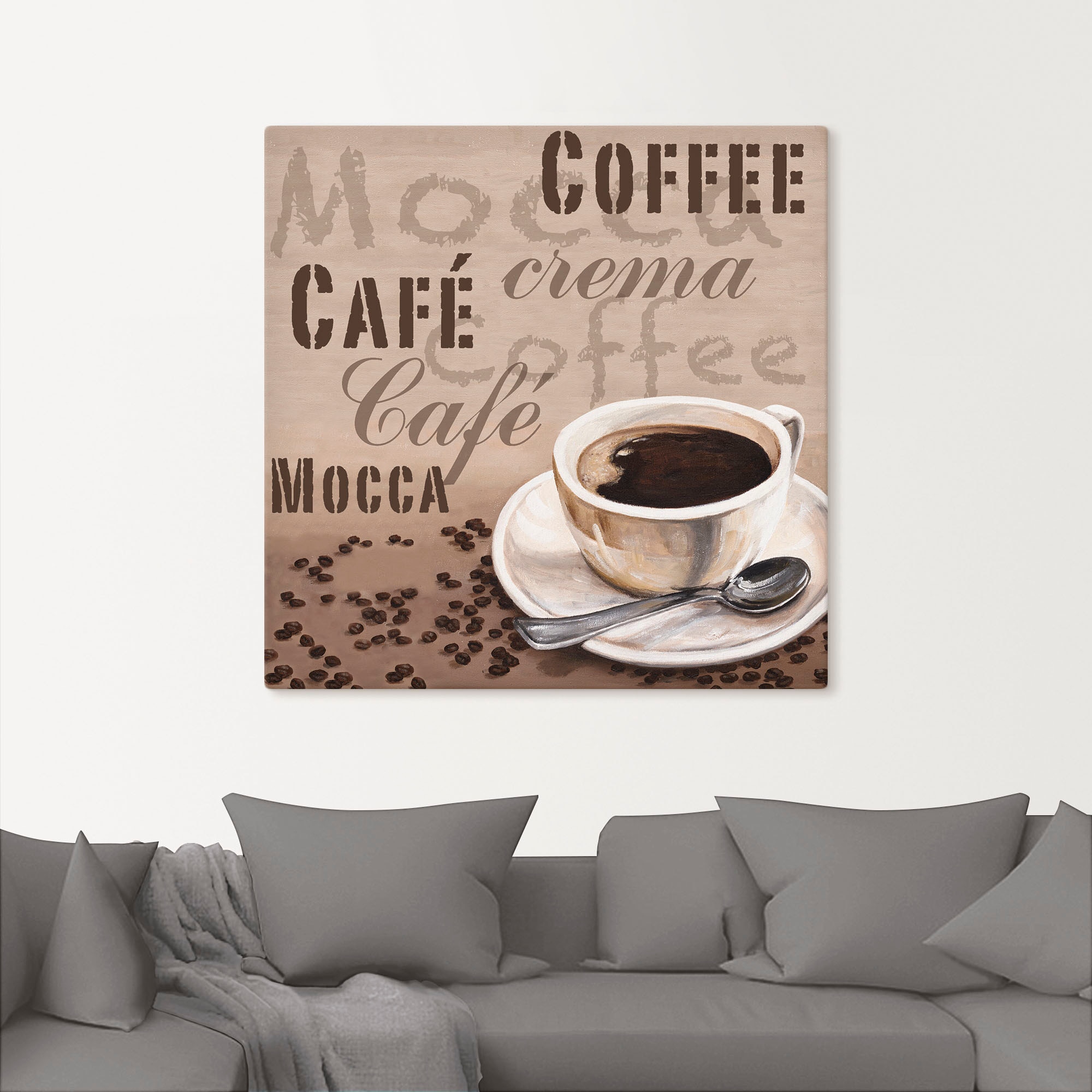Poster Kaffee«, als bestellen versch. Wandbild Artland »Mocca Leinwandbild, in - oder Getränke, Alubild, Größen Wandaufkleber auf (1 St.), Rechnung