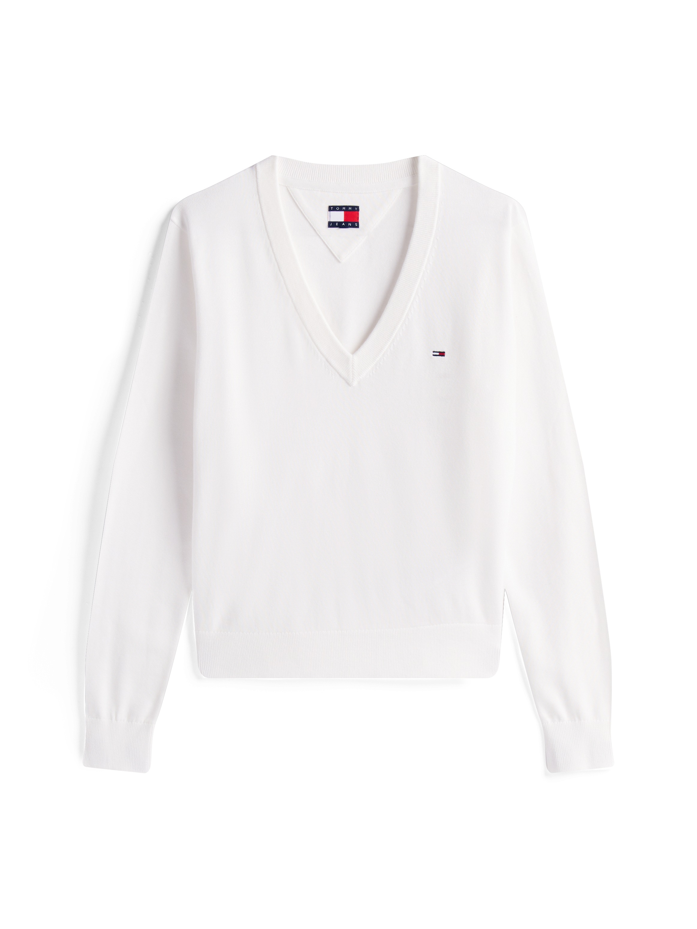 Tommy Jeans V-Ausschnitt-Pullover »TJW ESSENTIAL VNECK SWEATER EXT«, mit Logostickerei