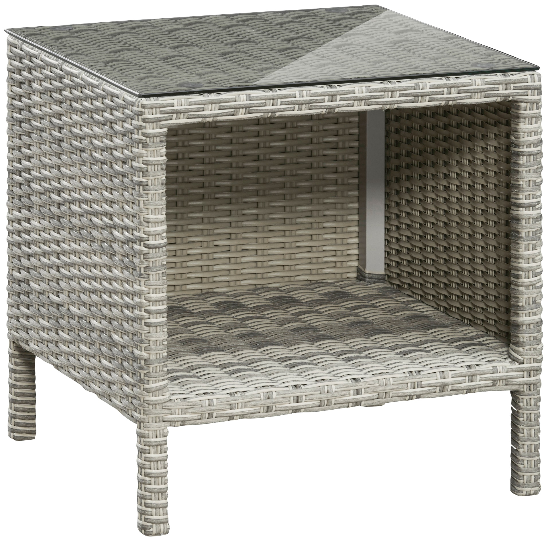 KONIFERA Balkonset »Monaco«, (Set, 11 tlg., 2x Sessel, 2x Hocker, 1x Tisch 49x49 cm, inkl. Auflagen, Aluminium), Polyrattan, Rückenlehnen stufenlos verstellbar