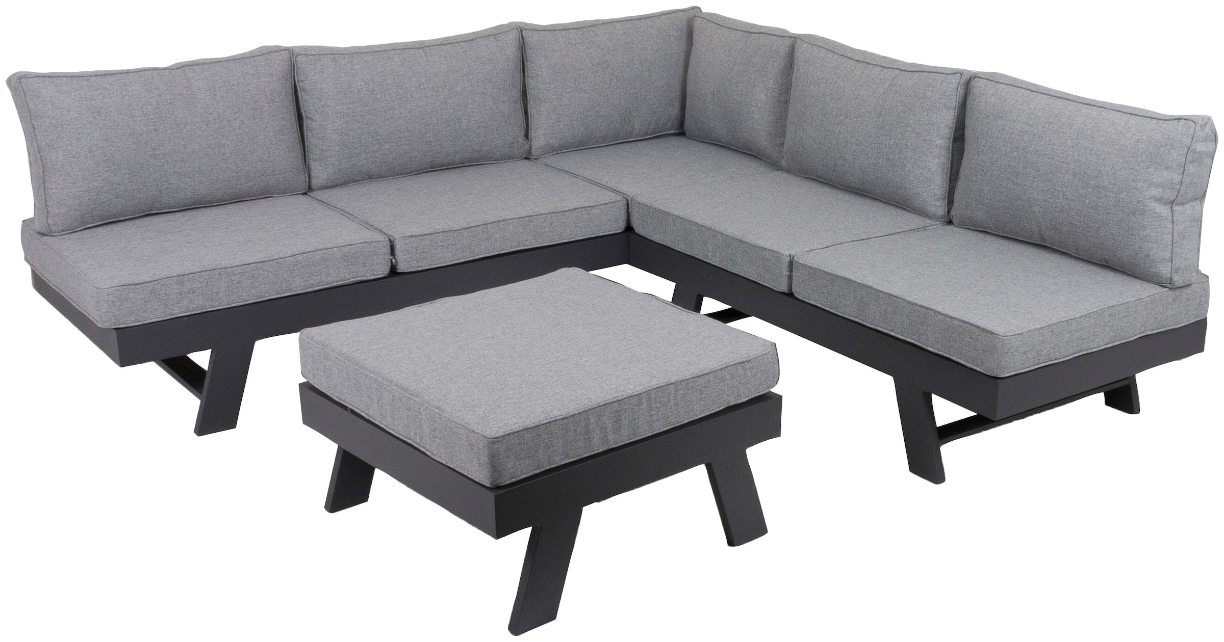 Garden Pleasure Gartenlounge-Set »DONNA«, (1x Eckbank, 1 Tisch/Hocker), inkl. Auflagen
