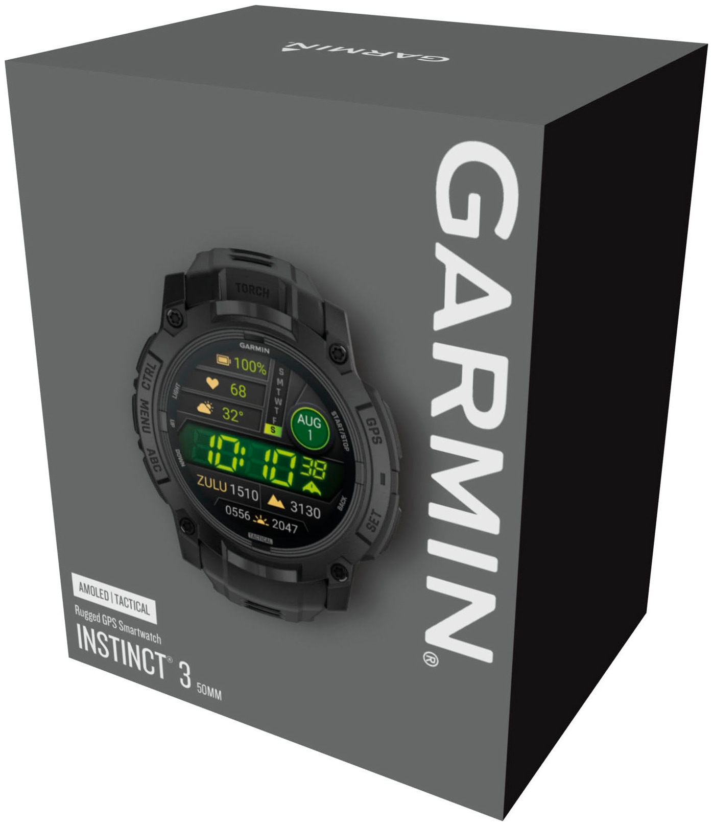 Garmin Smartwatch »Instinct 3 AMOLED 50 mm Tactical Edition«(/ 1,3 ″) Garmin