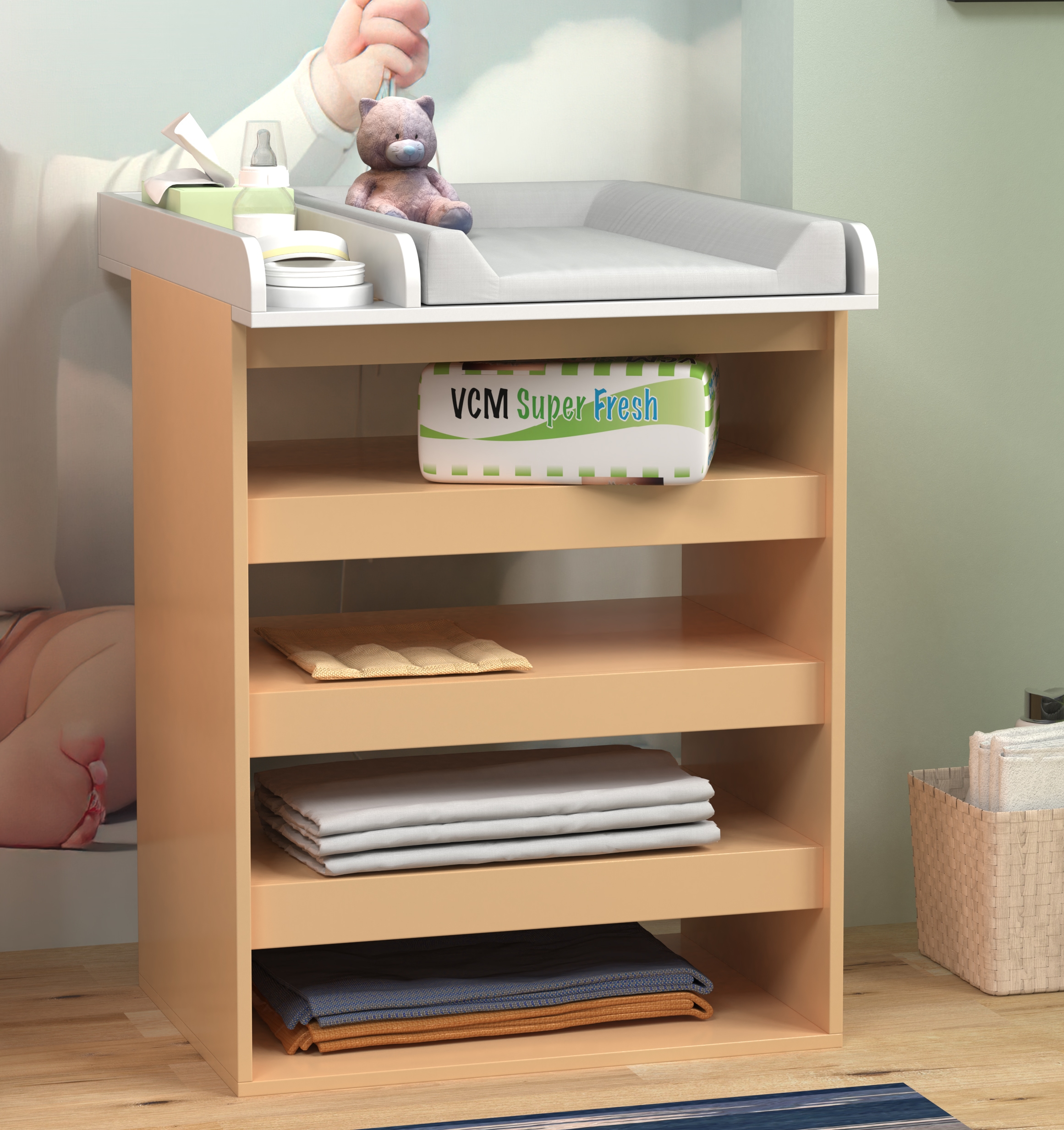 VCM Unterschrank »Wickelaufsatz Wickeltisch Wickelauflage Malira M« 1 Stk. tlg.