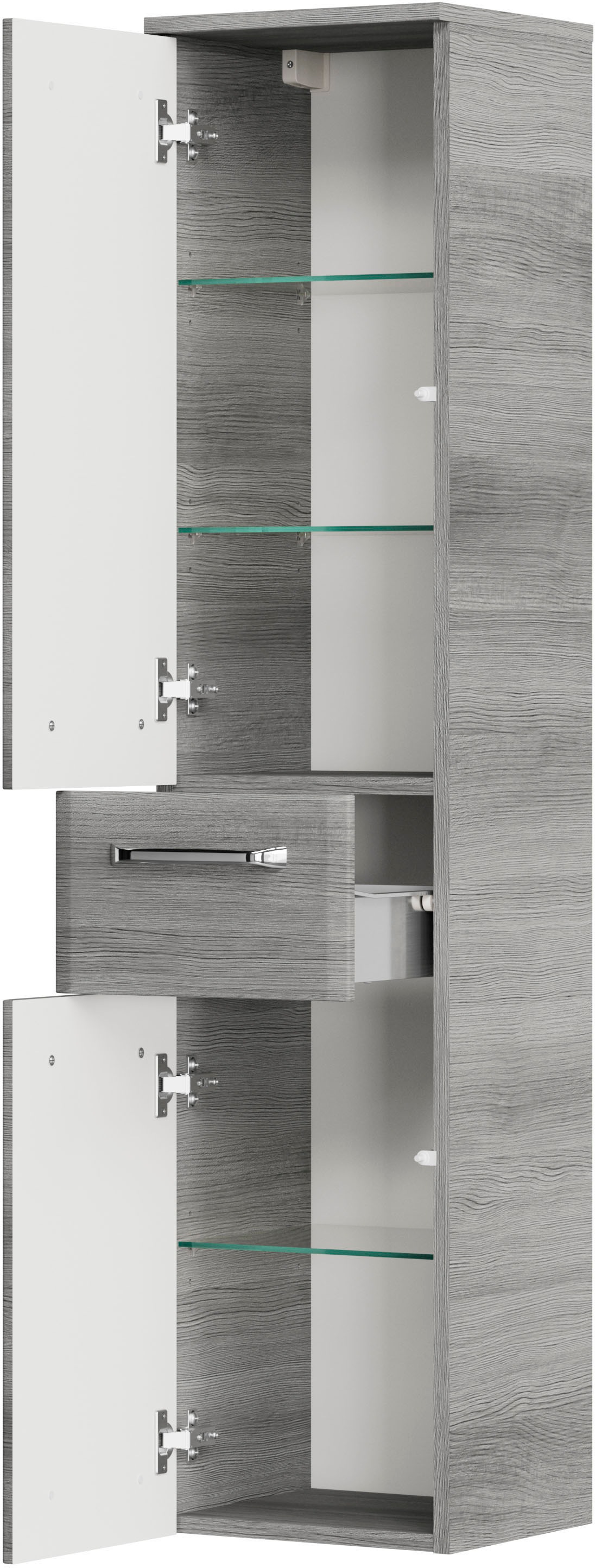 Saphir Badmöbel-Set »Quickset 328 5-teilig, mit Waschbeckenunterschrank, LED-Spiegelschrank«, (Set, 5 St.), inkl. Türdämpfern, 8 Türen und 2 Schubladen, ohne Waschbecken