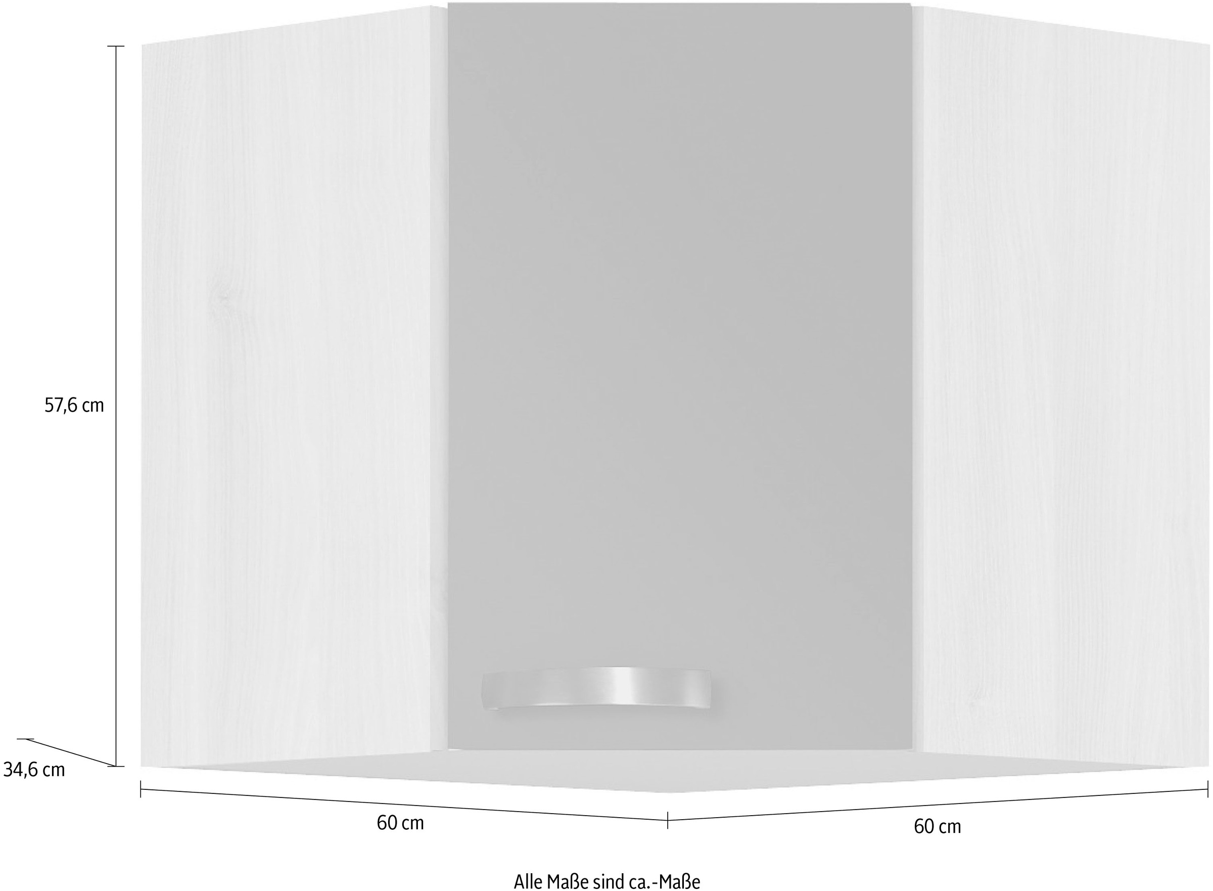 OPTIFIT Eckhängeschrank »Faro«, mit Metallgriff, Breite 60 x 60 cm