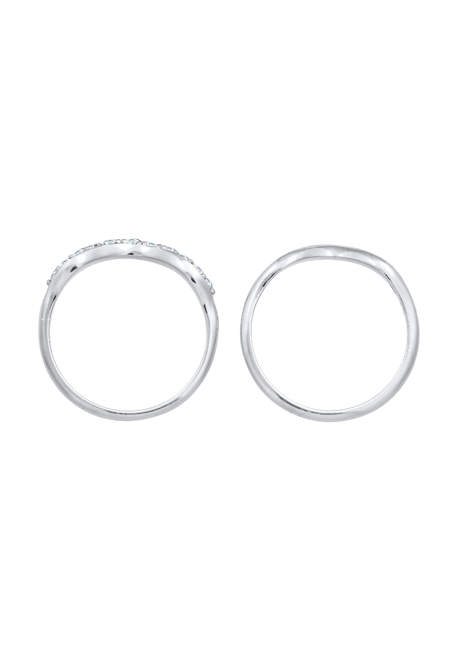 Elli Ring-Set »Ring Stapelring Swing Kristalle (2-tlg.) 925 Silber«
