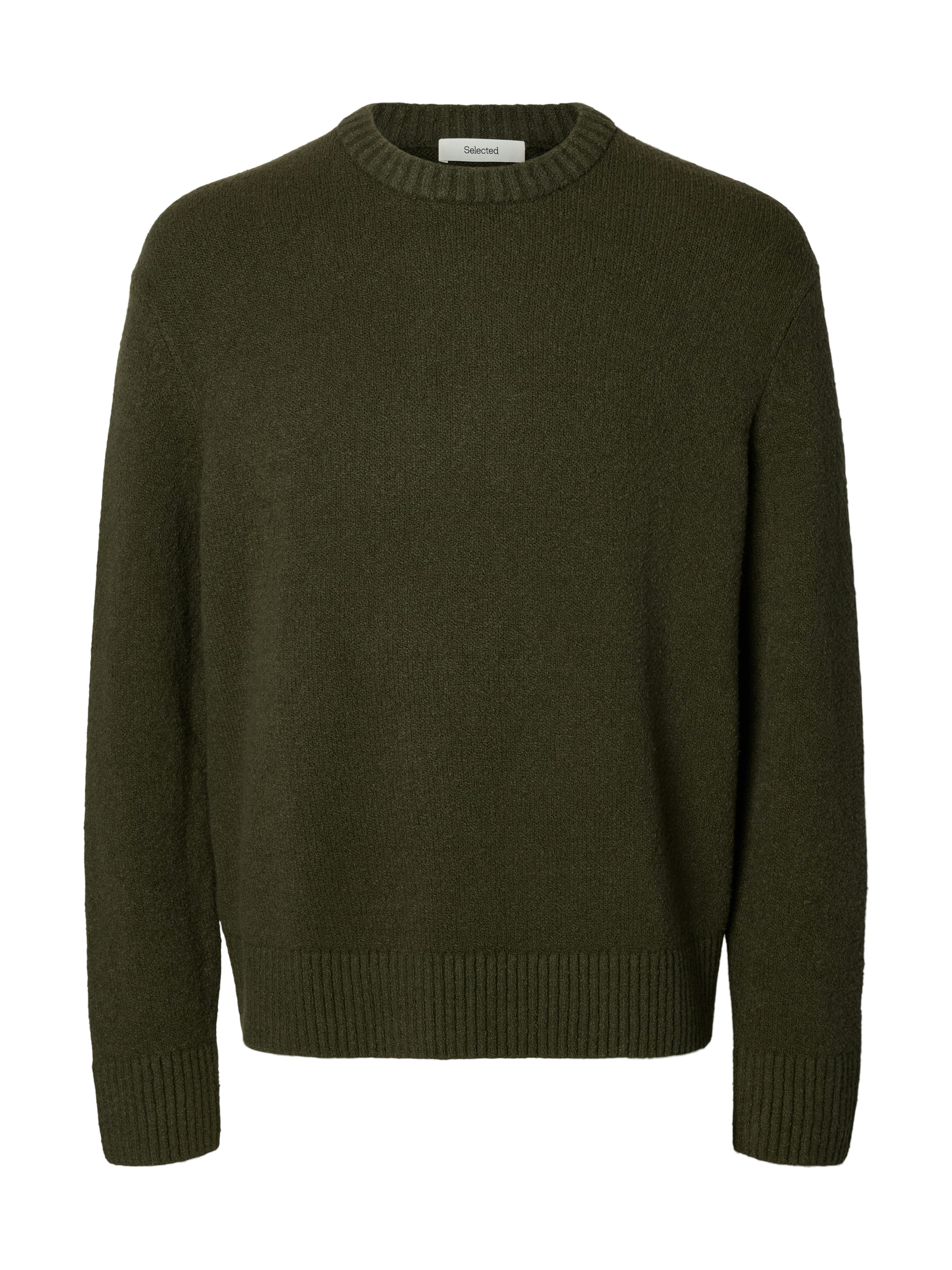 SELECTED Rundhalspullover »SLMALEX LS KNIT CREW NECK NOOS« Baumwollmischung, relaxed fit