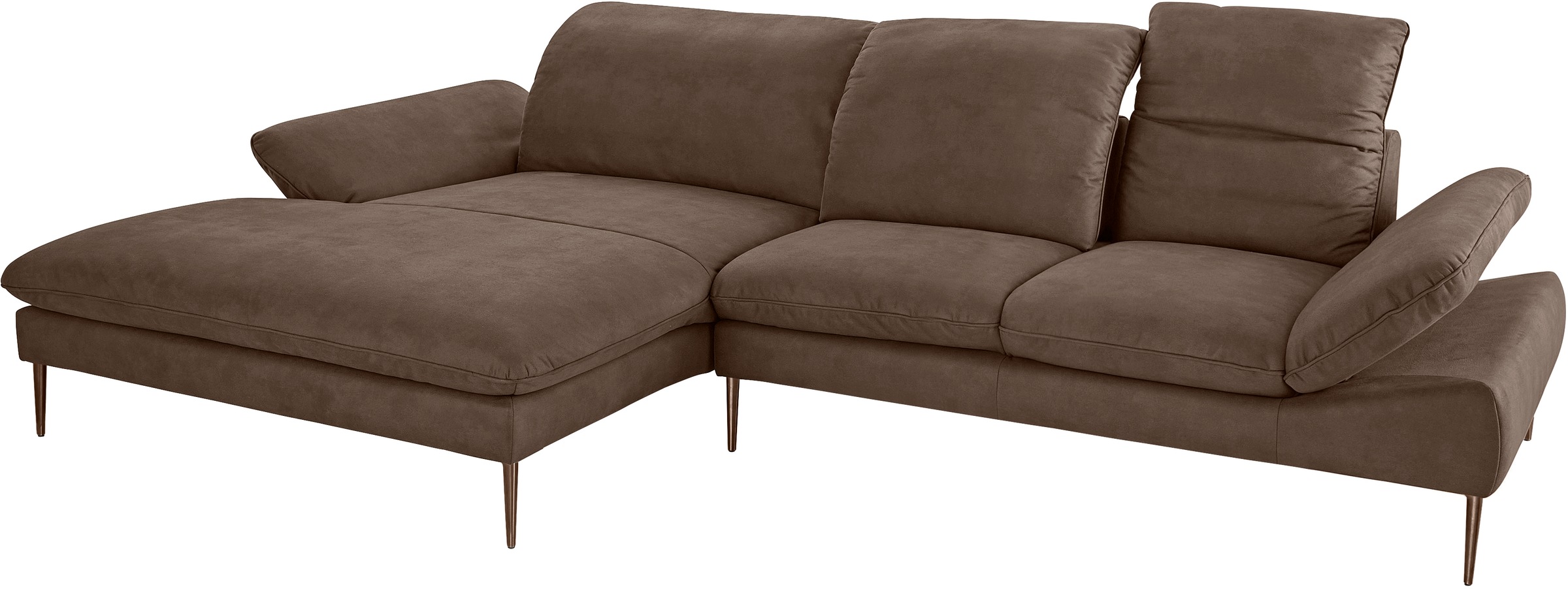W.SCHILLIG Ecksofa »enjoy&MORE, Designsofa, bequem, elegant und zeitlos, L-Form«, Sitztiefenverstellung, Füße bronze pulverbeschichtet, Breite 340 cm