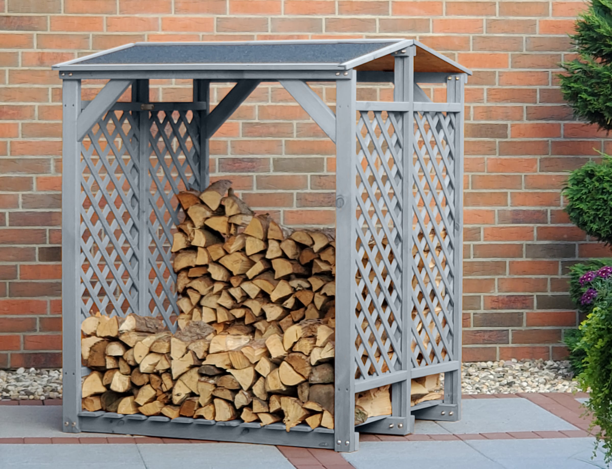 promadino Kaminholzregal besonders robust, bietet genügend Stauraum für 3 Reihen Holzscheite