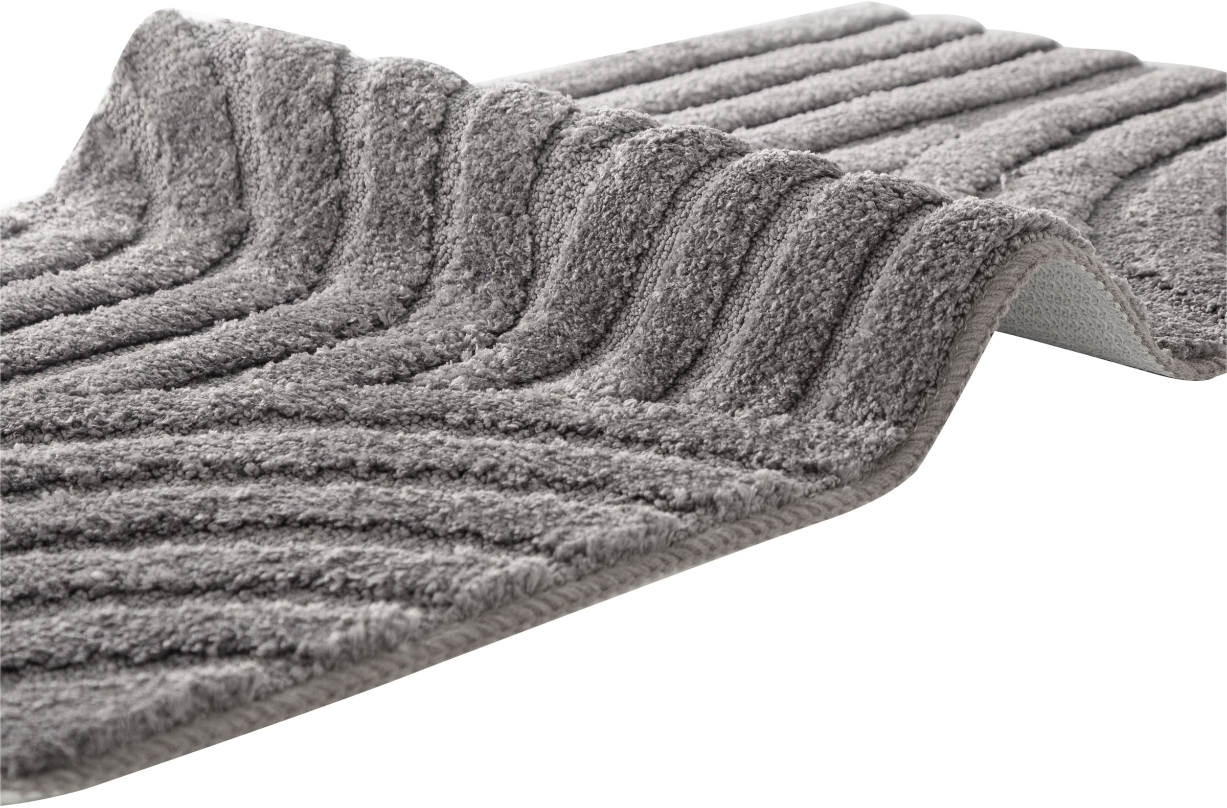 my home Badematte »Regona Scandi, Badvorleger, Badezimmer Teppich, Duschvorleger«, rutschhemmend beschichtet, strapazierfähig, Badteppich, Uni Farben, Hoch-Tief-Effekt, modernes Muster, Zen
