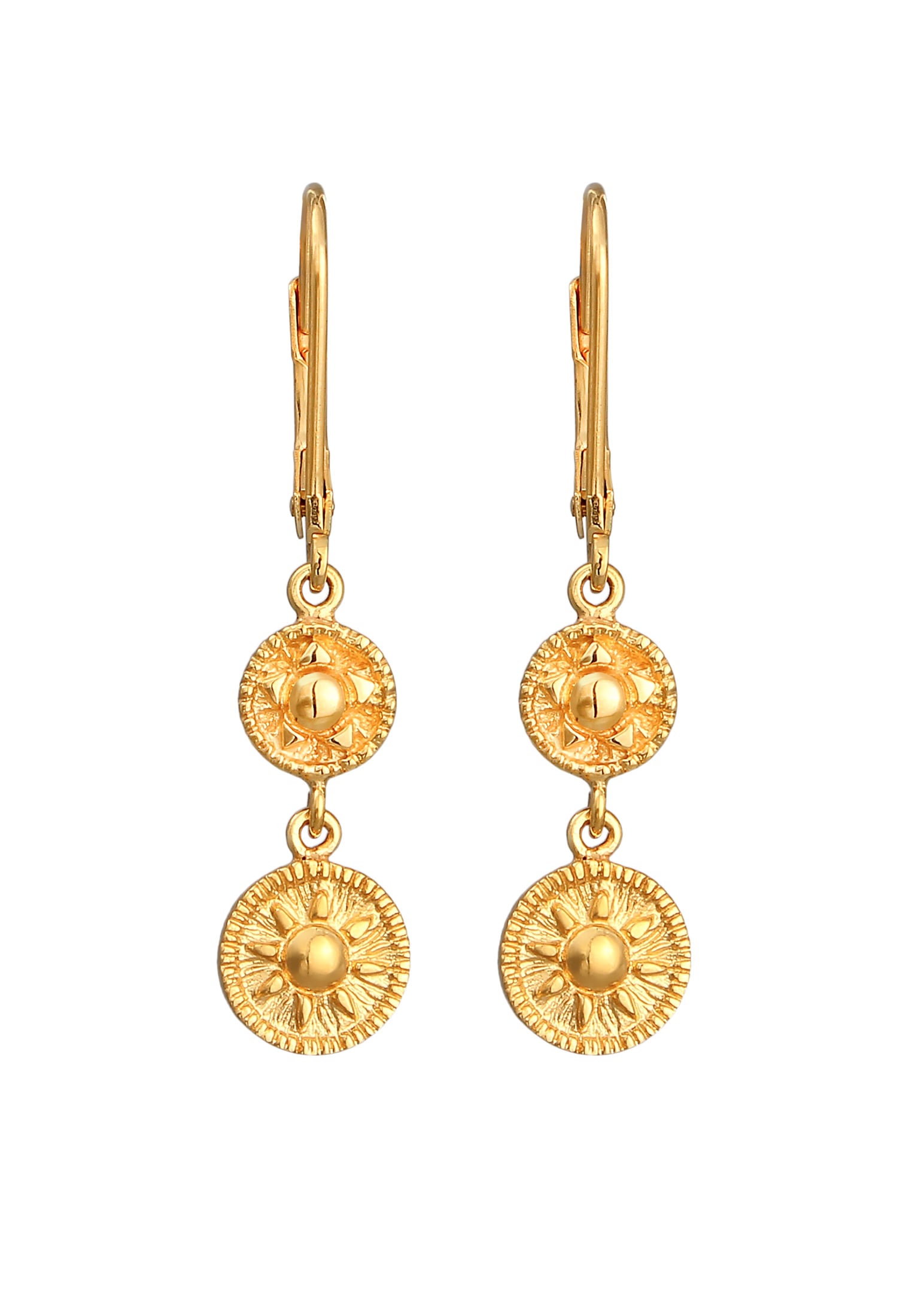 Elli Paar Ohrhänger »Ohrringe Ohrhänger Münze Sonne Antik 925er Silber«