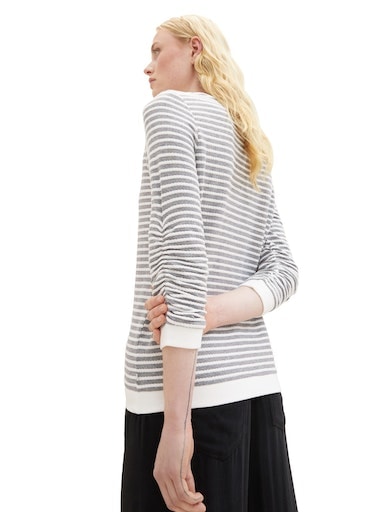 TOM TAILOR Denim Sweatshirt, mit strukturierten Streifen