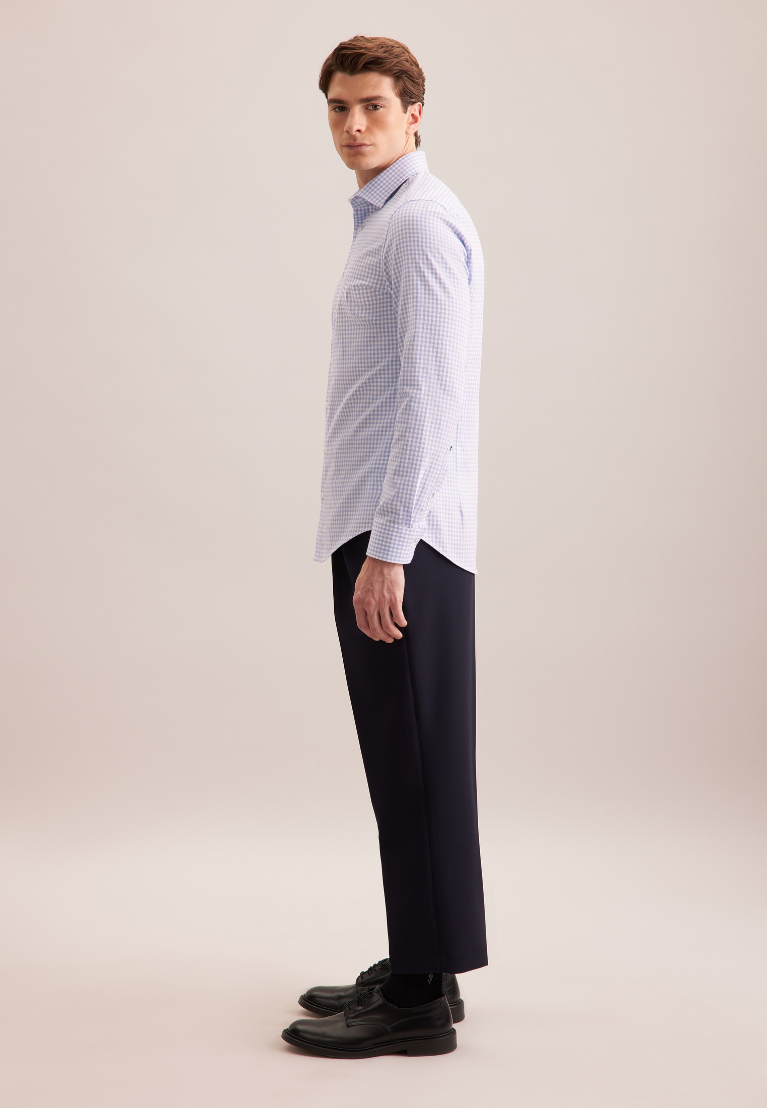 seidensticker Flanellhemd »Schwarze Rose« Shaped 1/1 Kentkragen Karo