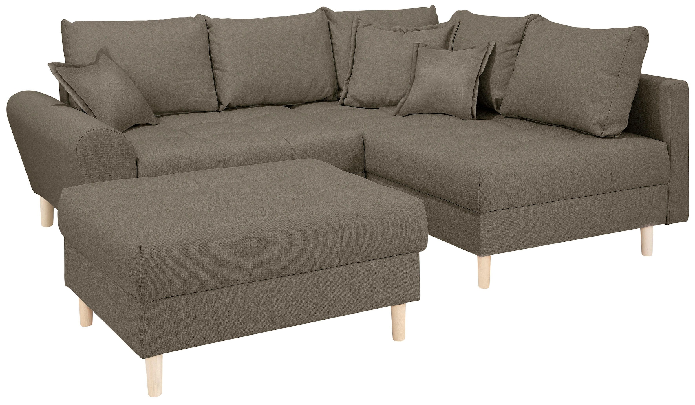 Ecksofa »Rice L-Form«, (Set, mit Hocker), Ecksofa,Rückenkissen,ottomane beidseitig...