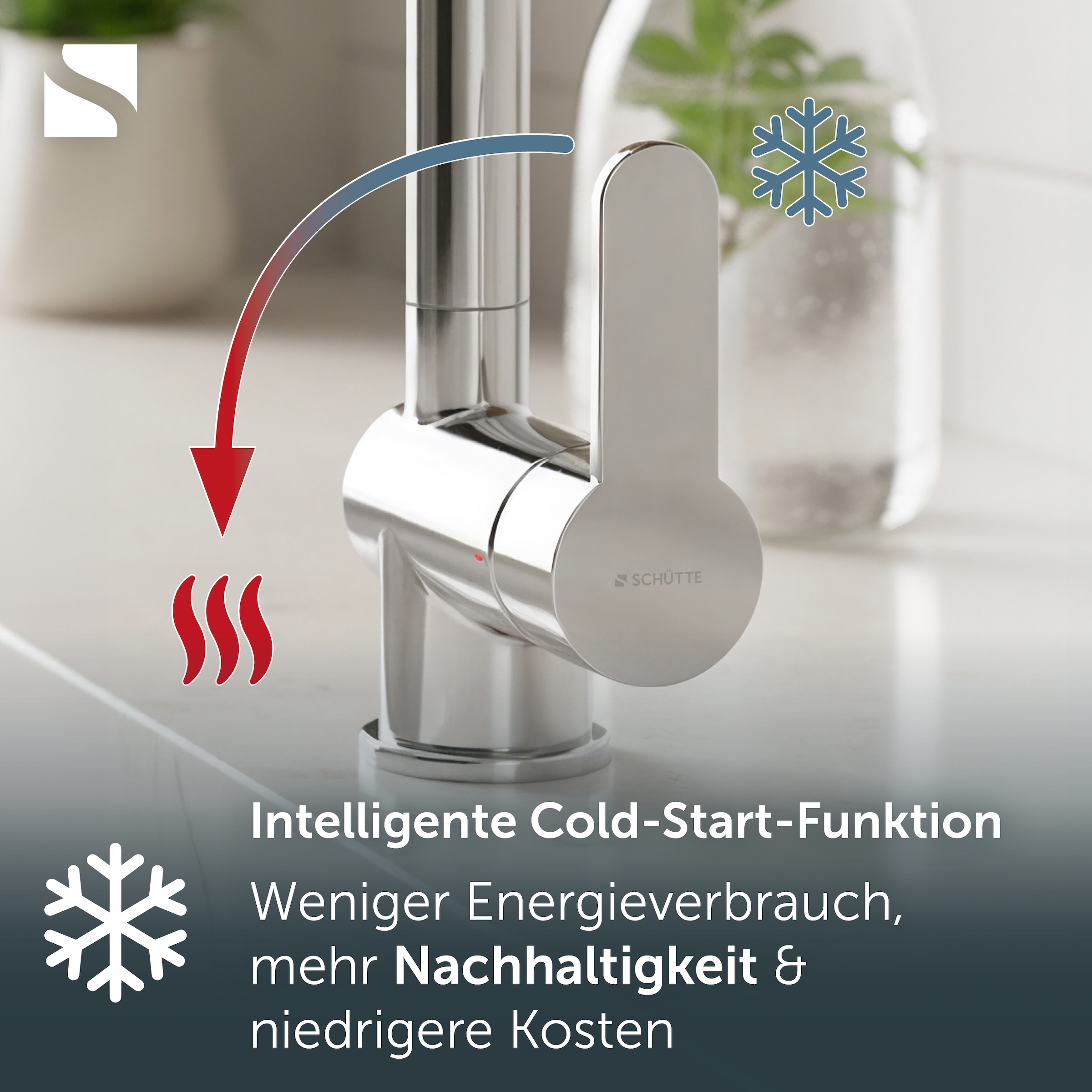 Schütte Spültischarmatur »RIO Schütte« Küchenarmatur, rund, Cold-Start, 360° schwenkbar, Marken-Mischdüse