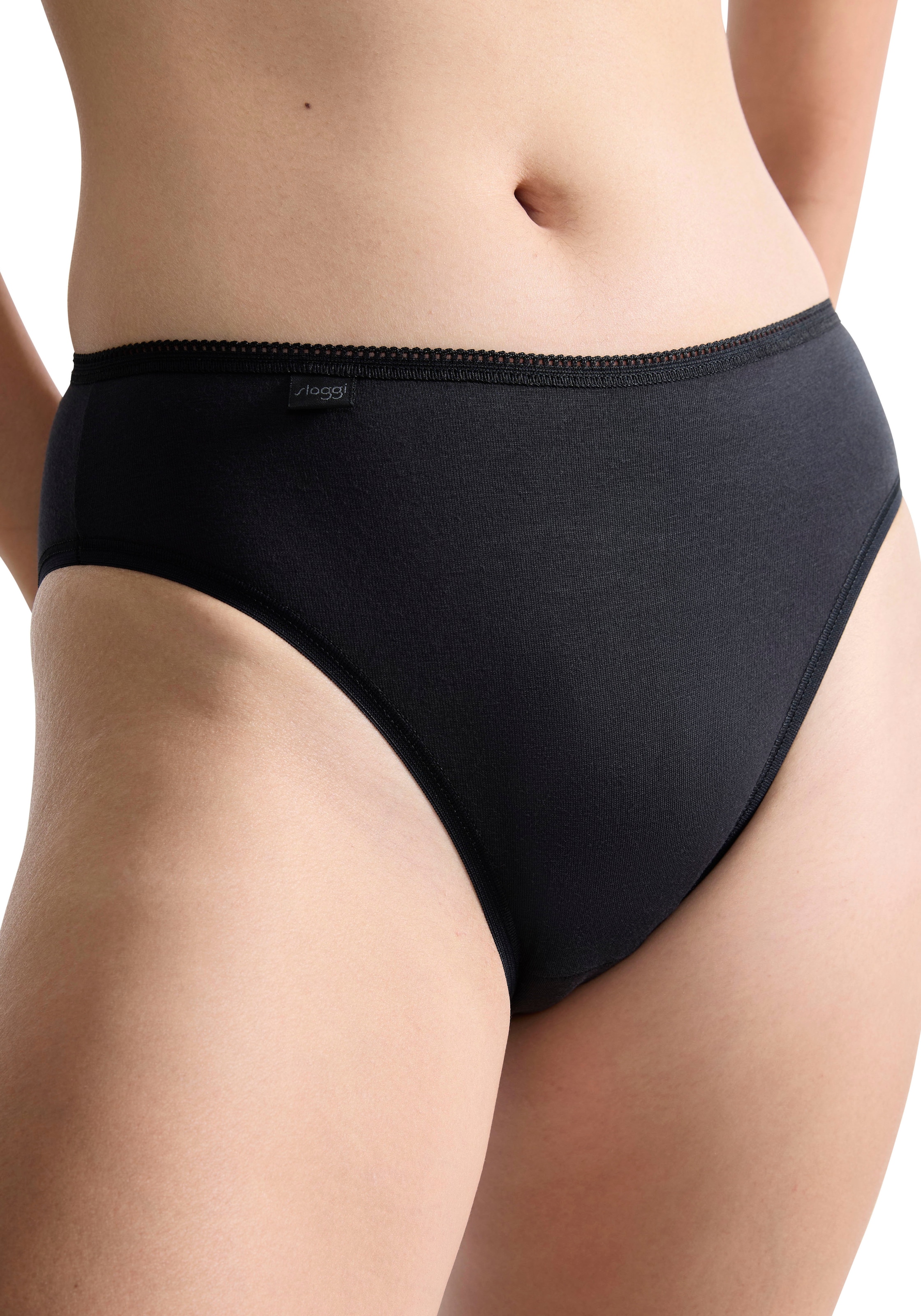 sloggi Taillenslip »24/7 Cotton« 3er Pack,  elastischer Bund mit Spitze, flache Nähte