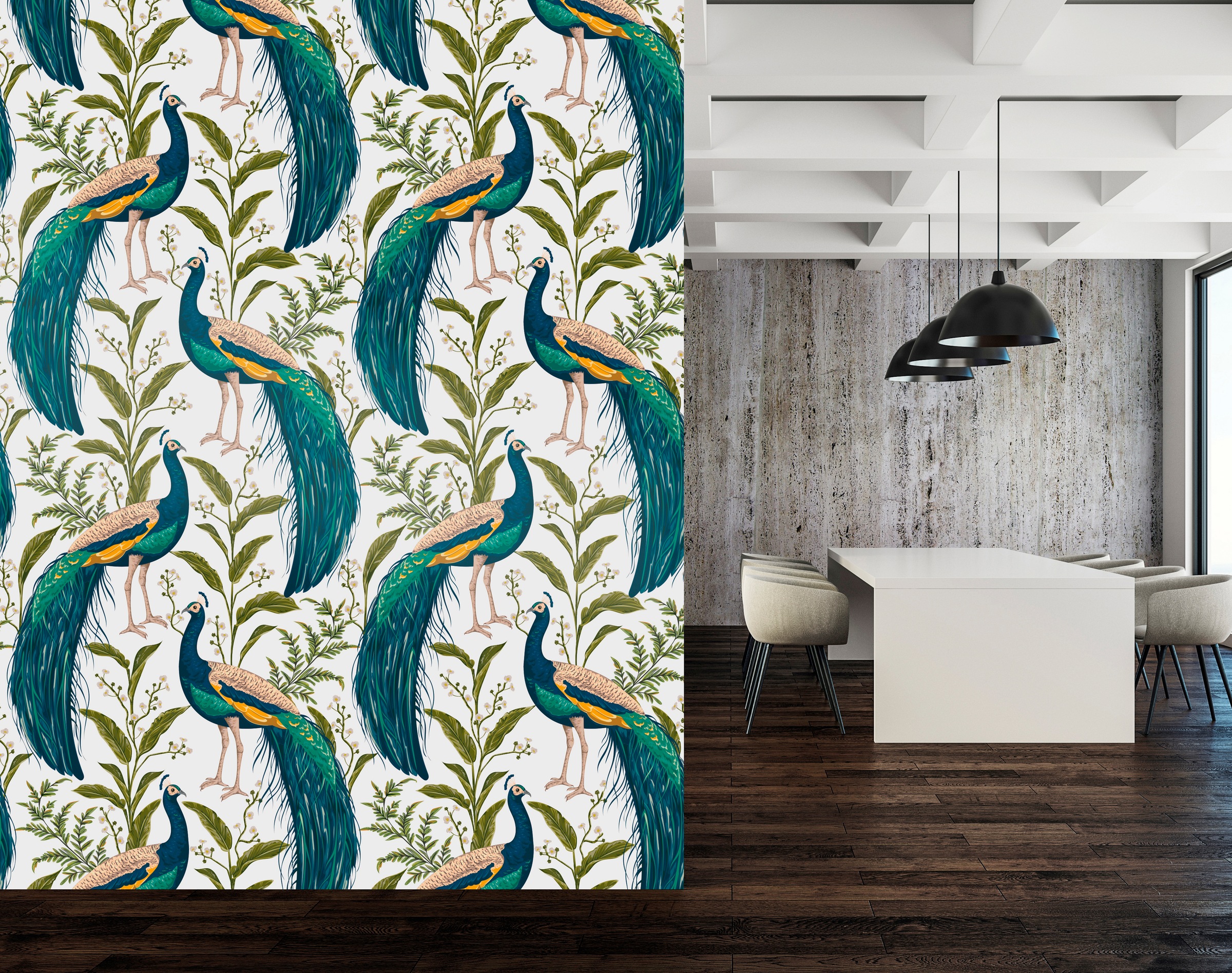 queence Vinyltapete »Cameron« Motiv | geblümt | gemustert glatt 90x250cm, selbstklebend, kinderleichte Anbringung, , Sticker