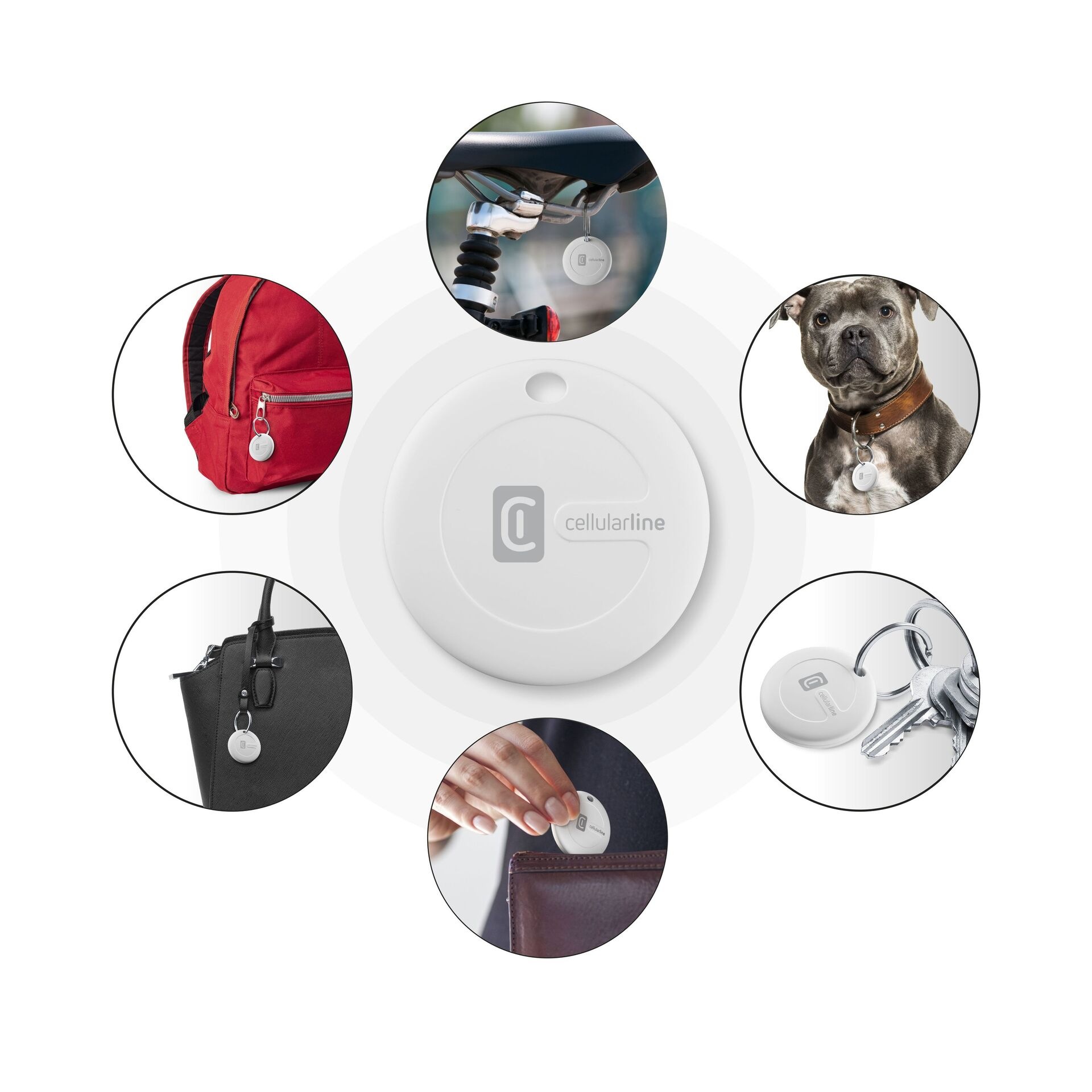 Cellularline GPS-Tracker »Bluetooth Item Finder Tracy«, (1 St.), IP67, unterstützt Apple Find My