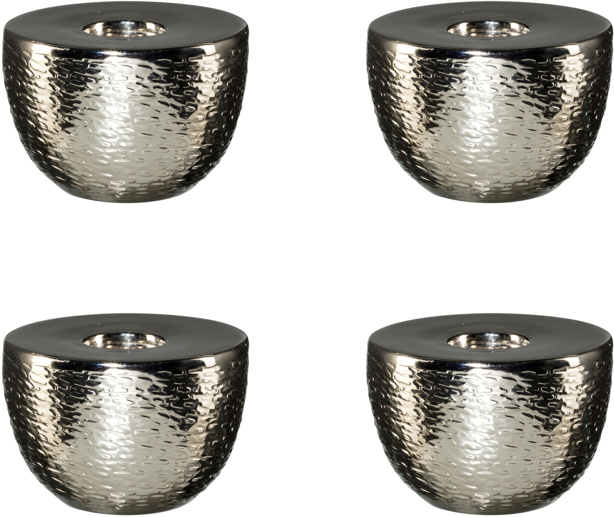 Creativ deco Teelichthalter, (4 Set, mit ca. auf Ø Effekt, 4er kaufen St.), cm 10 Raten schimmerndem