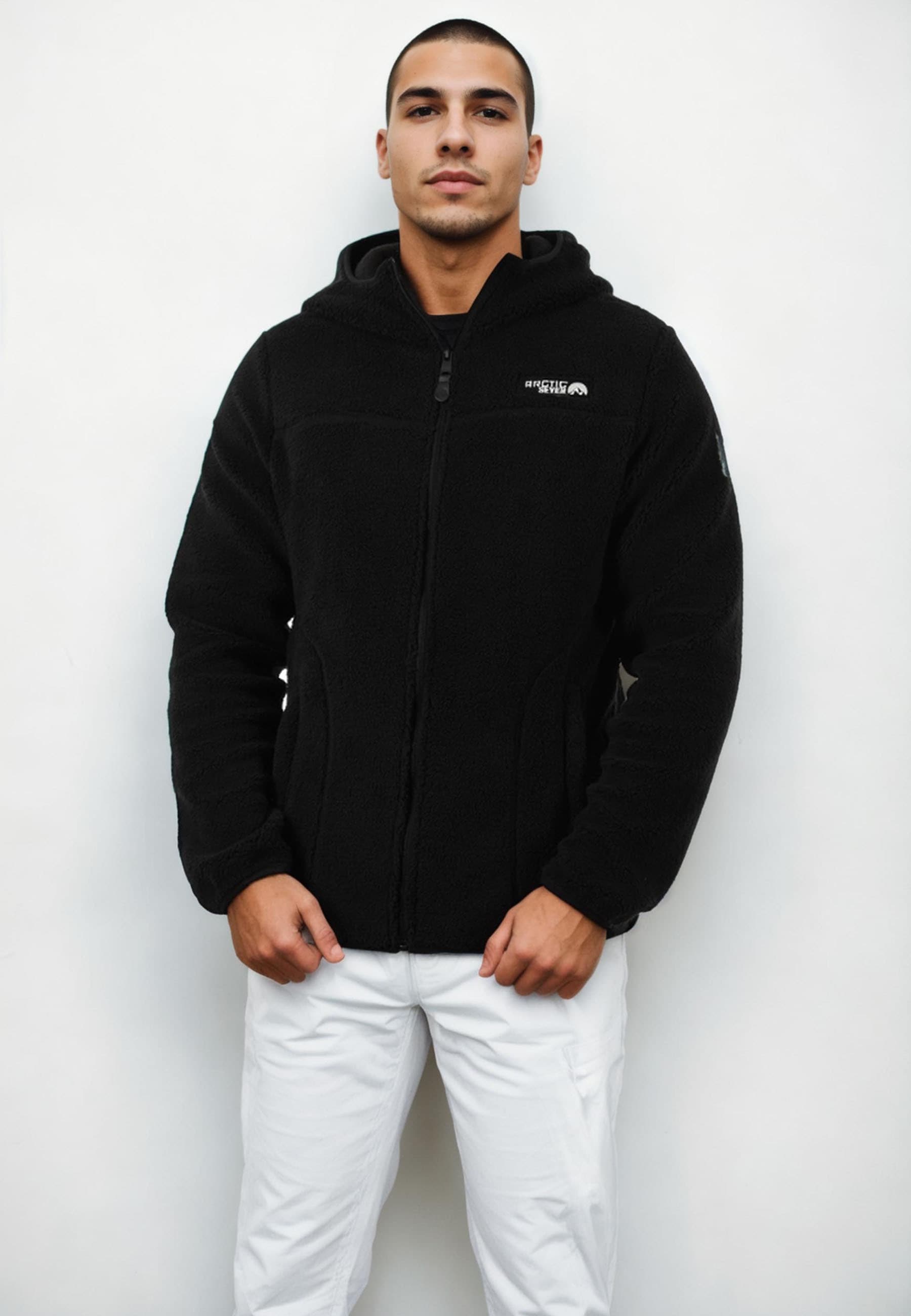 Fleecejacke »Arctic Seven Herren Sherpa Fleecejacke mit Kapuze AS413«