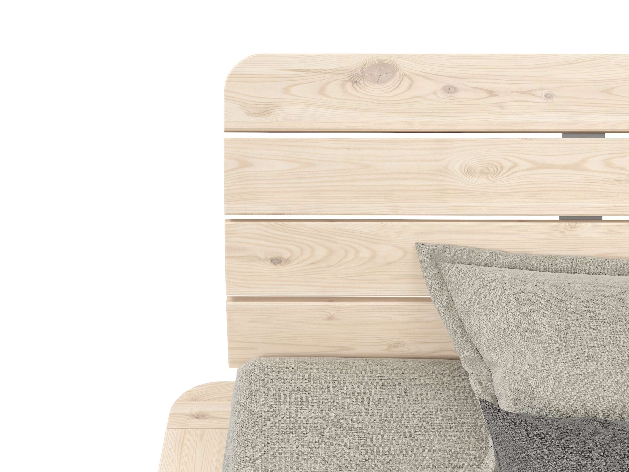 OTTO home Massivholzbett »Antri, Futonbett, ergonomisch geformtes Kopfteil, stilvolles Design« Rahmen zur Ablage von Smartphone, mit Lattenrost, Bettkasten optional