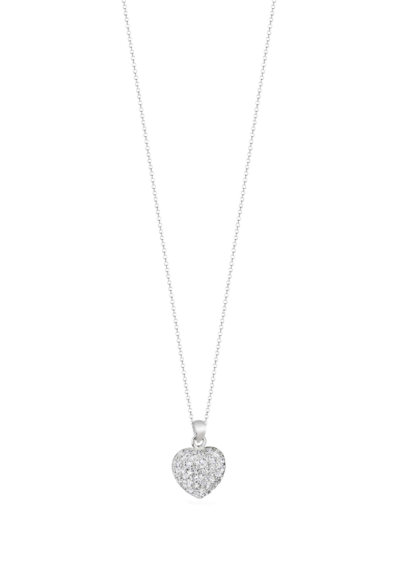 Elli Lange Kette »Halskette Herz Zirkonia Weiß 925 Sterling Silber«
