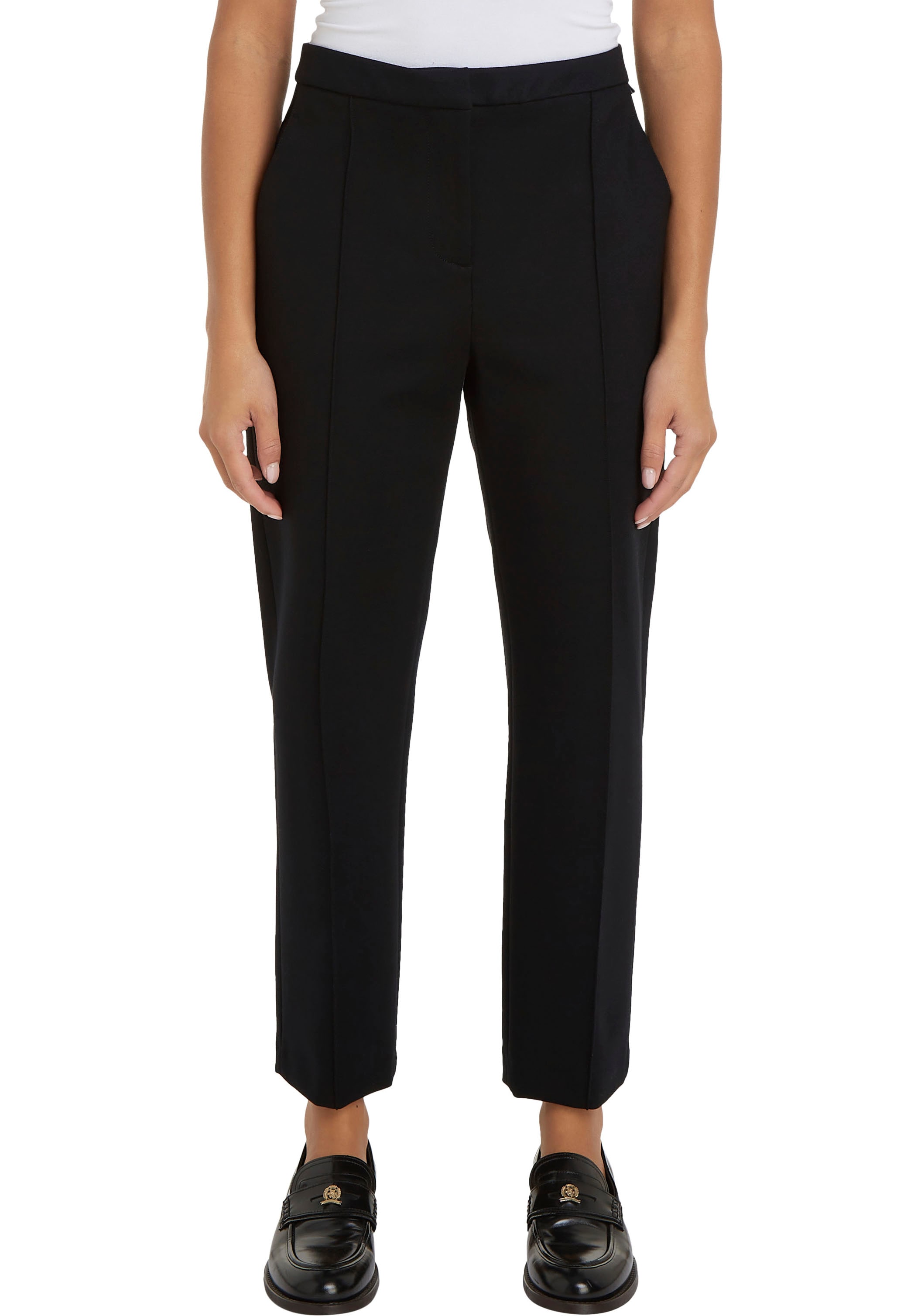 Tommy Hilfiger Webhose »ELEVATED SLIM STRAIGHT KNIT PANT«, mit Tommy Hilfiger Markenlabel