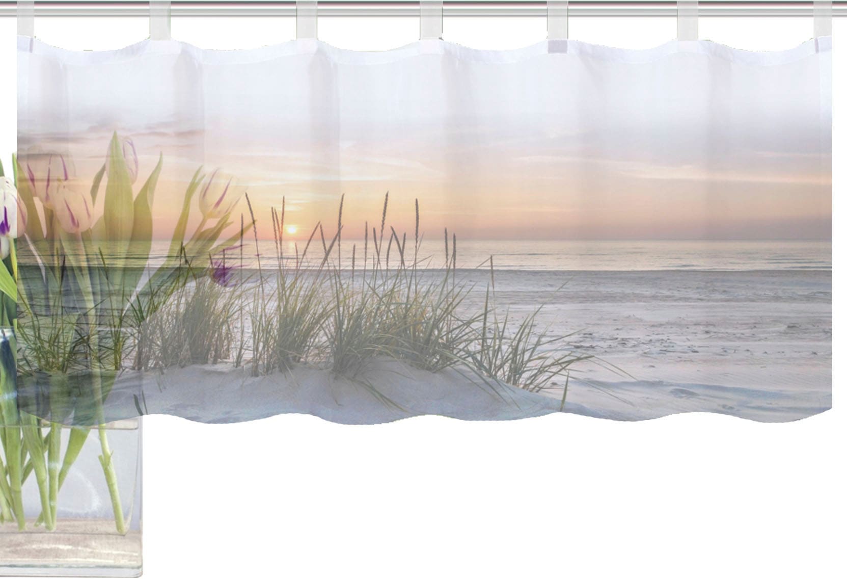 HOME WOHNIDEEN Scheibengardine »EVENING«, (1 St.), HxB: 45x120, Dekostoff Digitaldruck